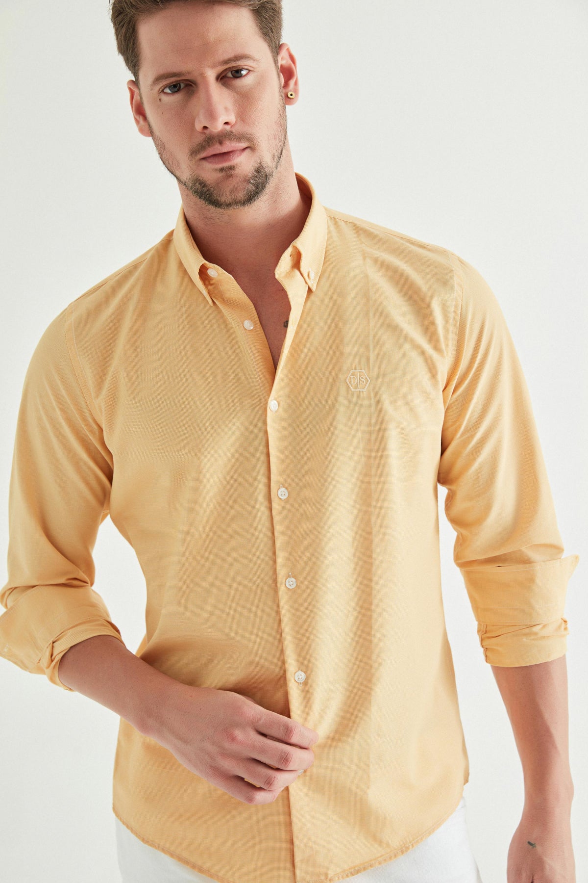 CAMASA CASUAL SLIM FIT D'S DAMAT  - Galben
