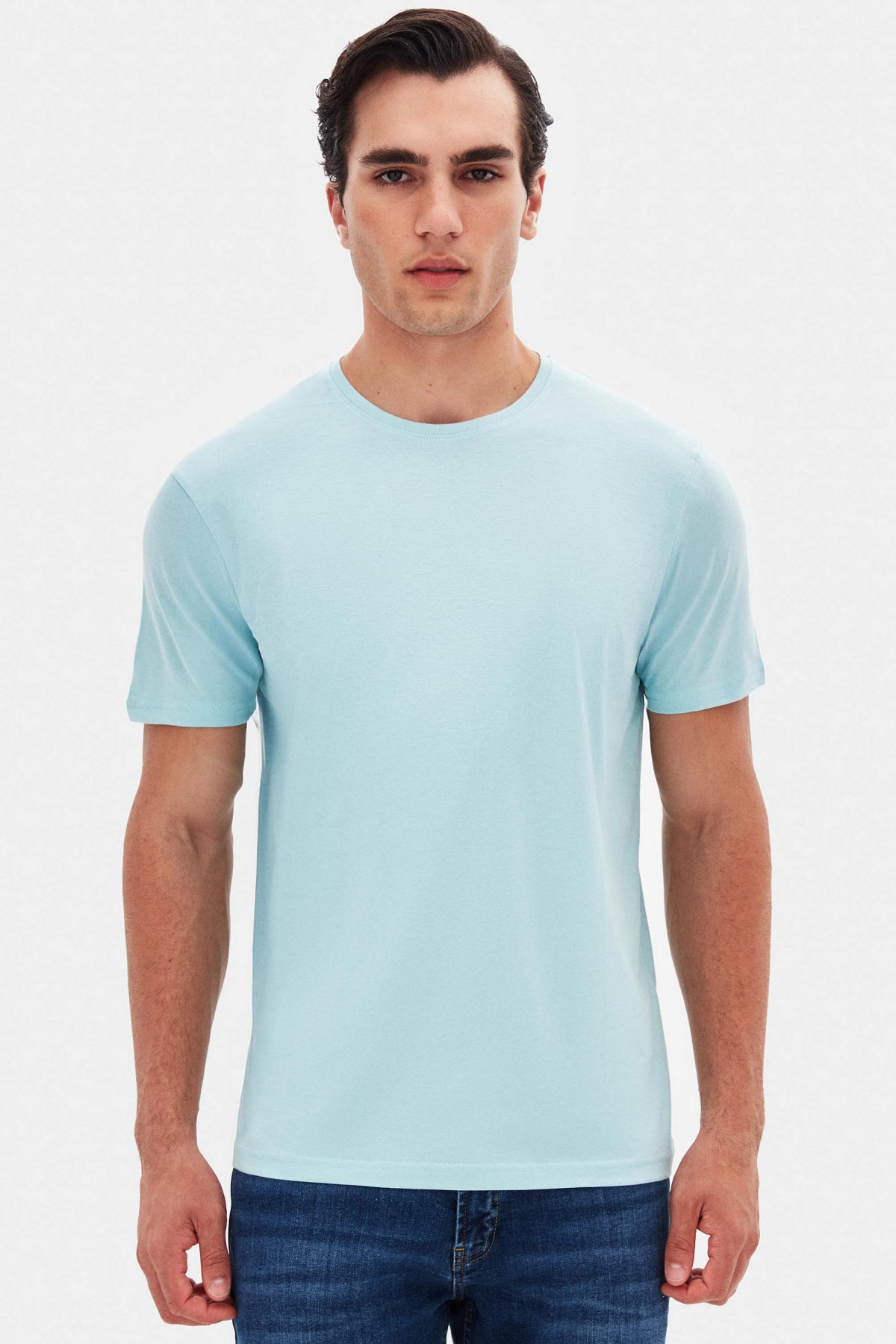 TRICOU SLIM FIT D'S DAMAT  - Aqua