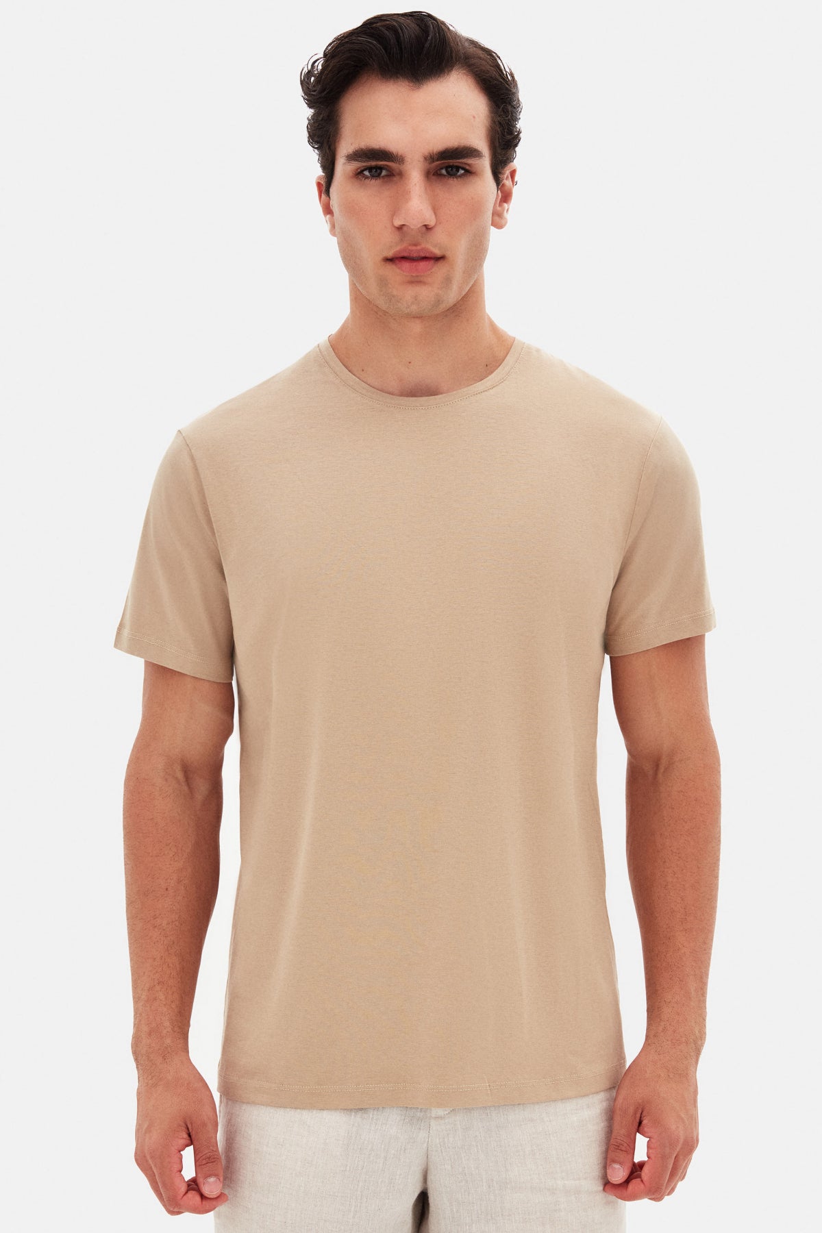 TRICOU SLIM FIT D'S DAMAT  - Bej