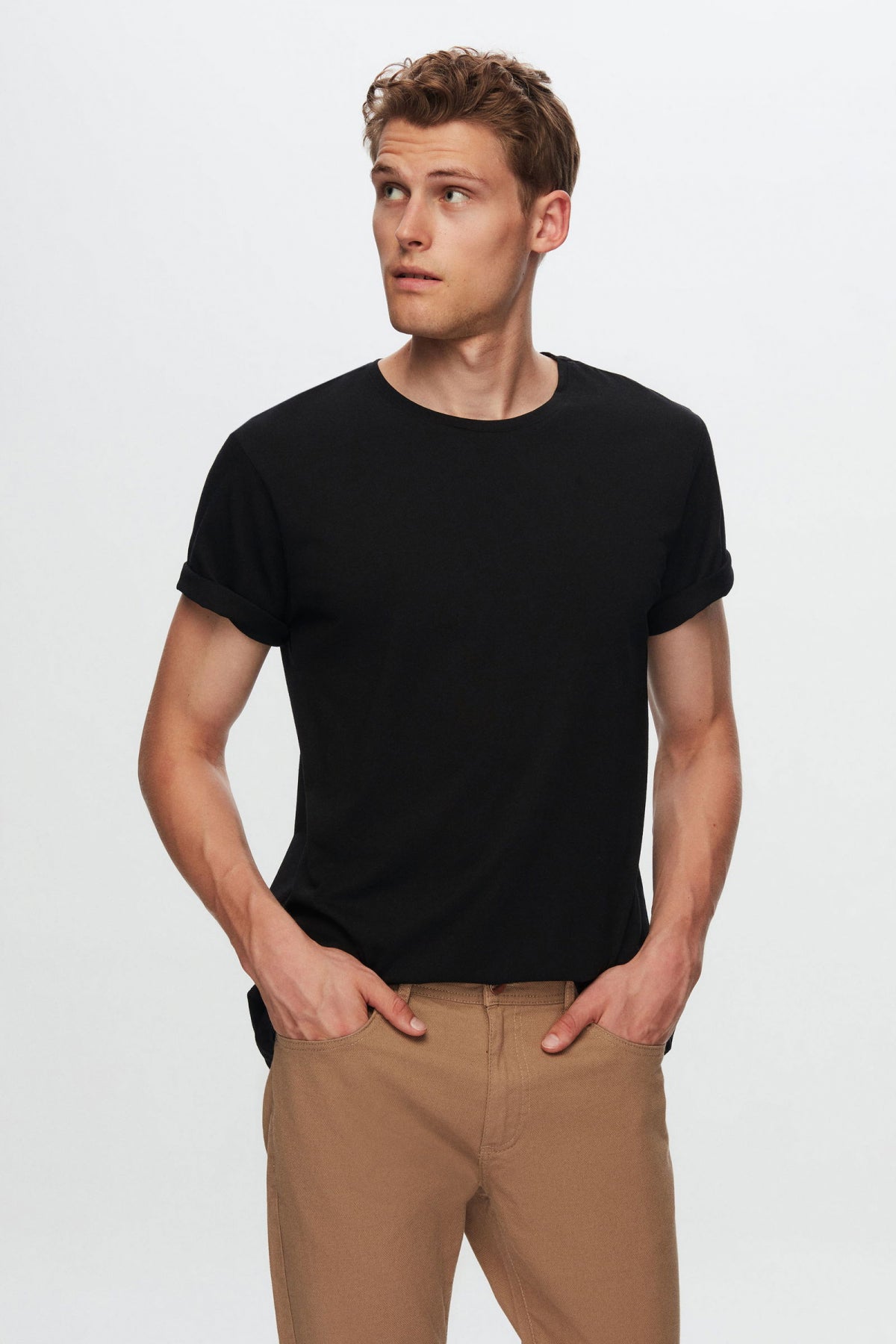 TRICOU SLIM FIT D'S DAMAT  - Negru