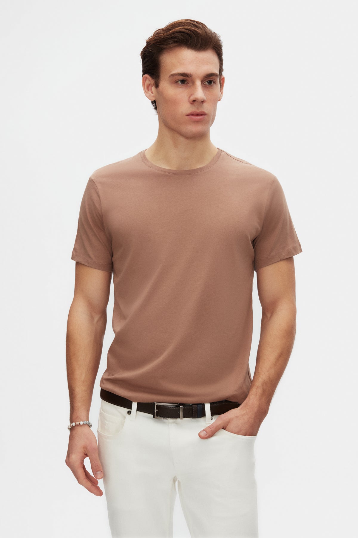 TRICOU SLIM FIT D'S DAMAT  - Bej