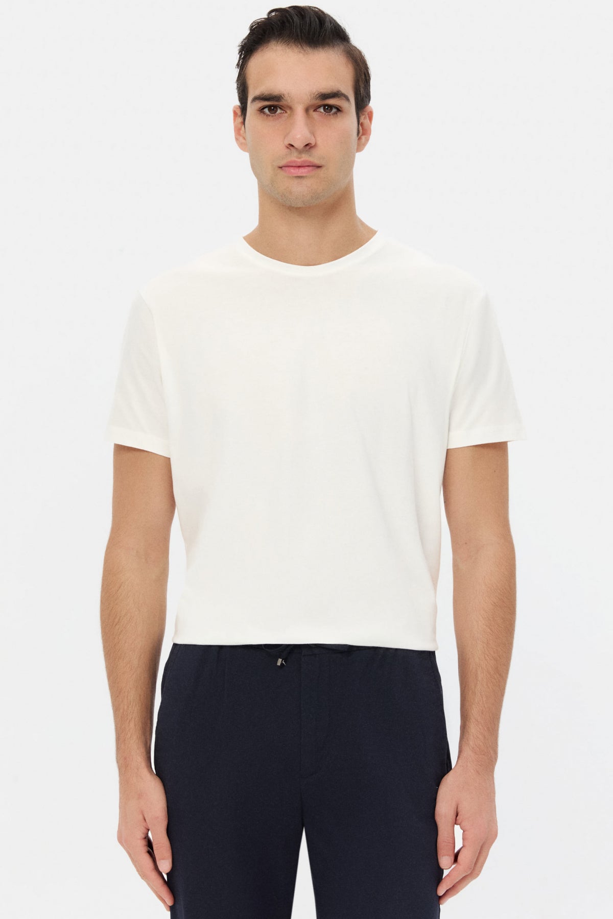 TRICOU SLIM FIT D'S DAMAT  - Alb