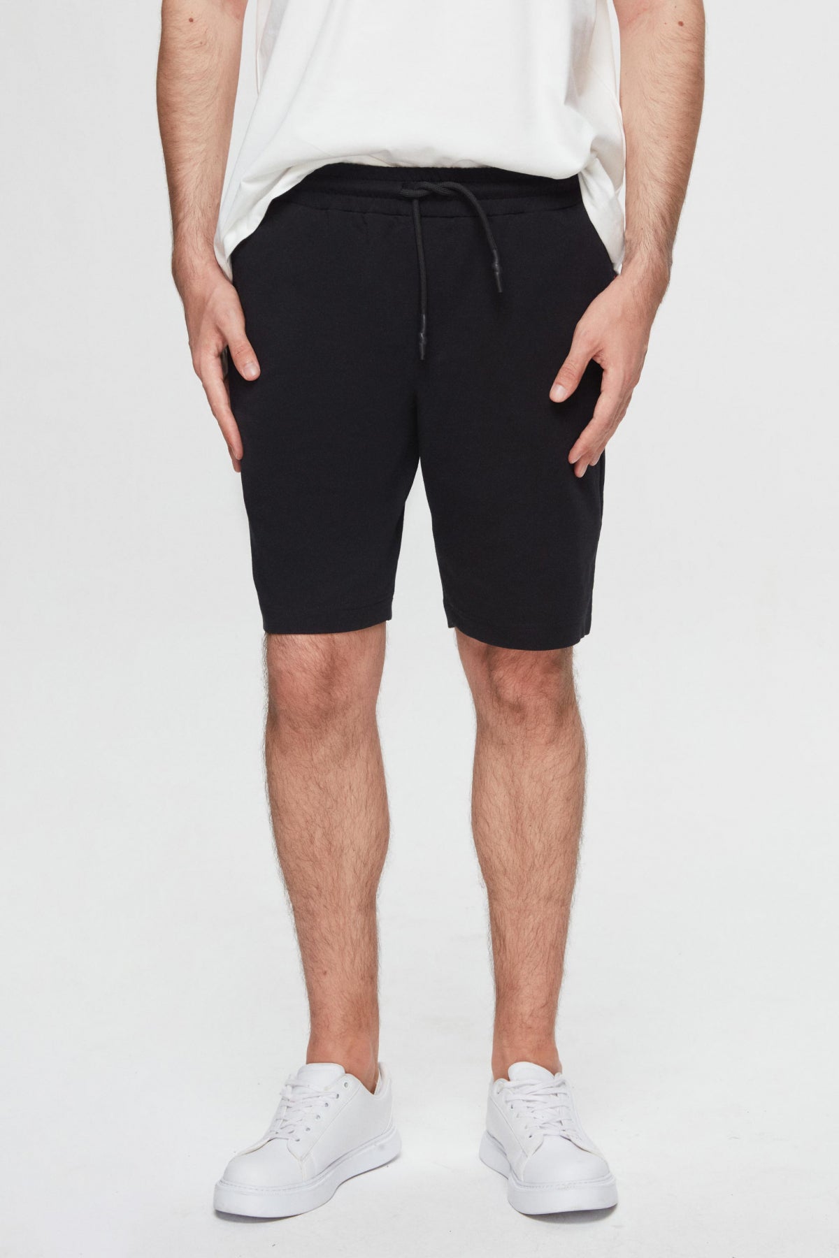 PANTALONI SCURTI D'S DAMAT SLIM FIT  - Negru