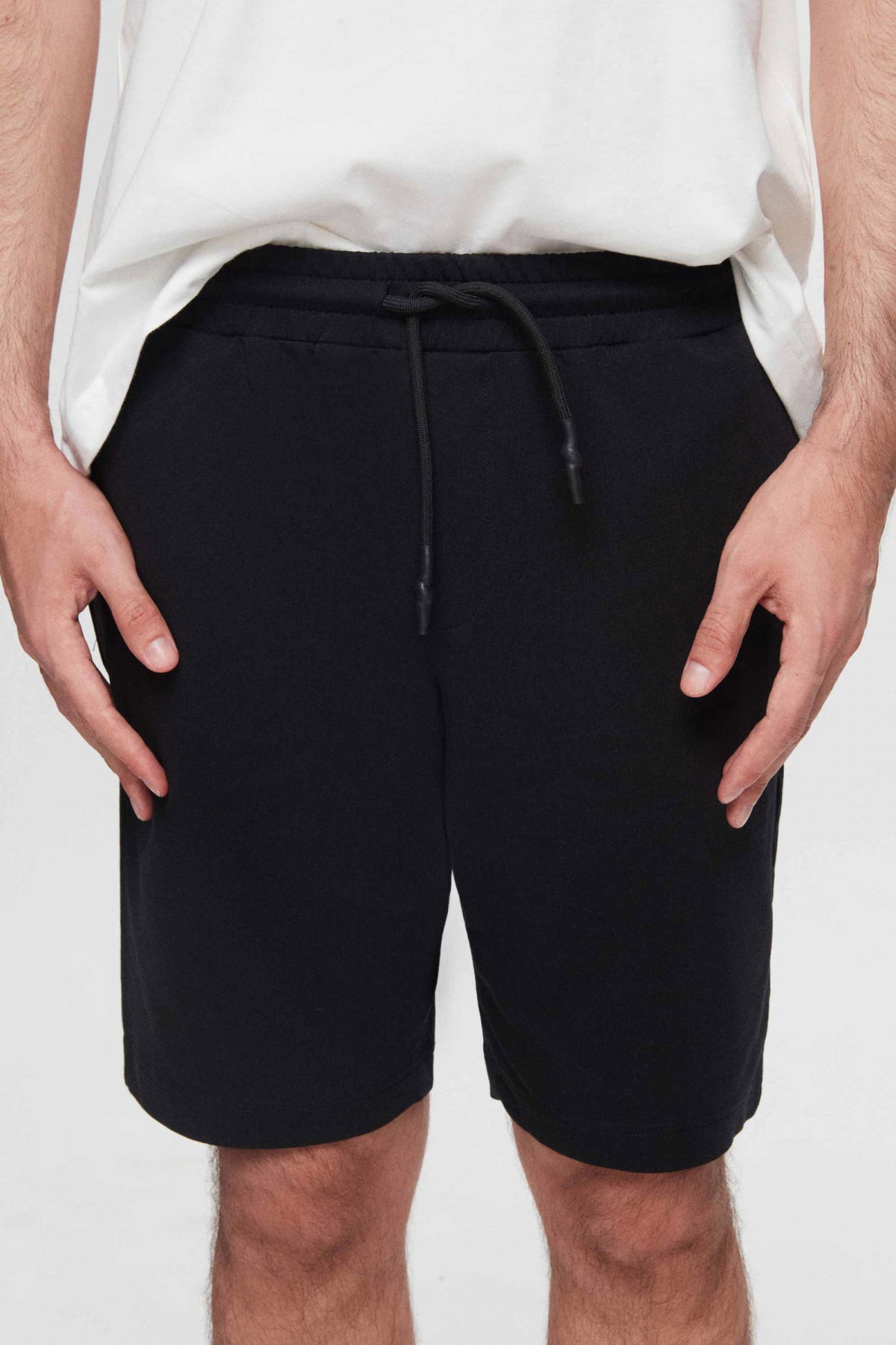 PANTALONI SCURTI D'S DAMAT SLIM FIT  - Negru