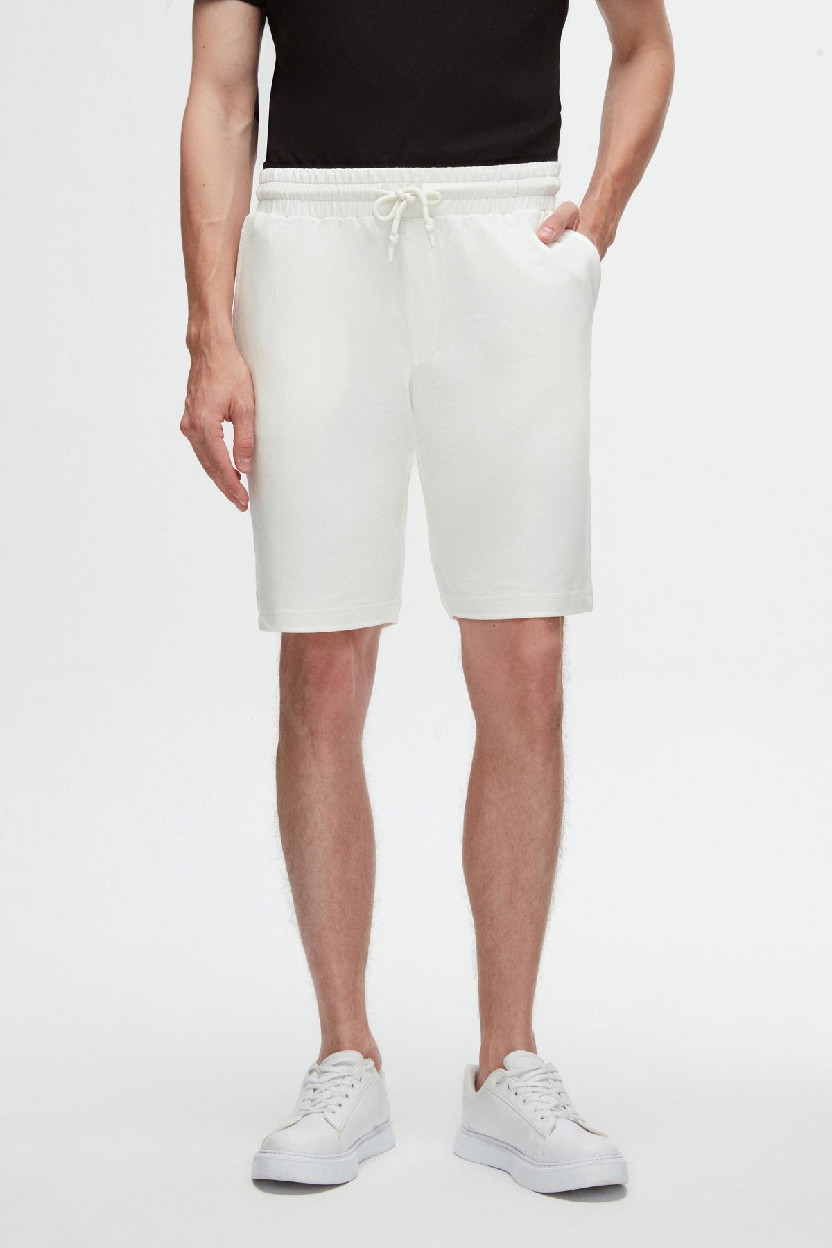 PANTALONI SCURTI D'S DAMAT SLIM FIT  - Ecru