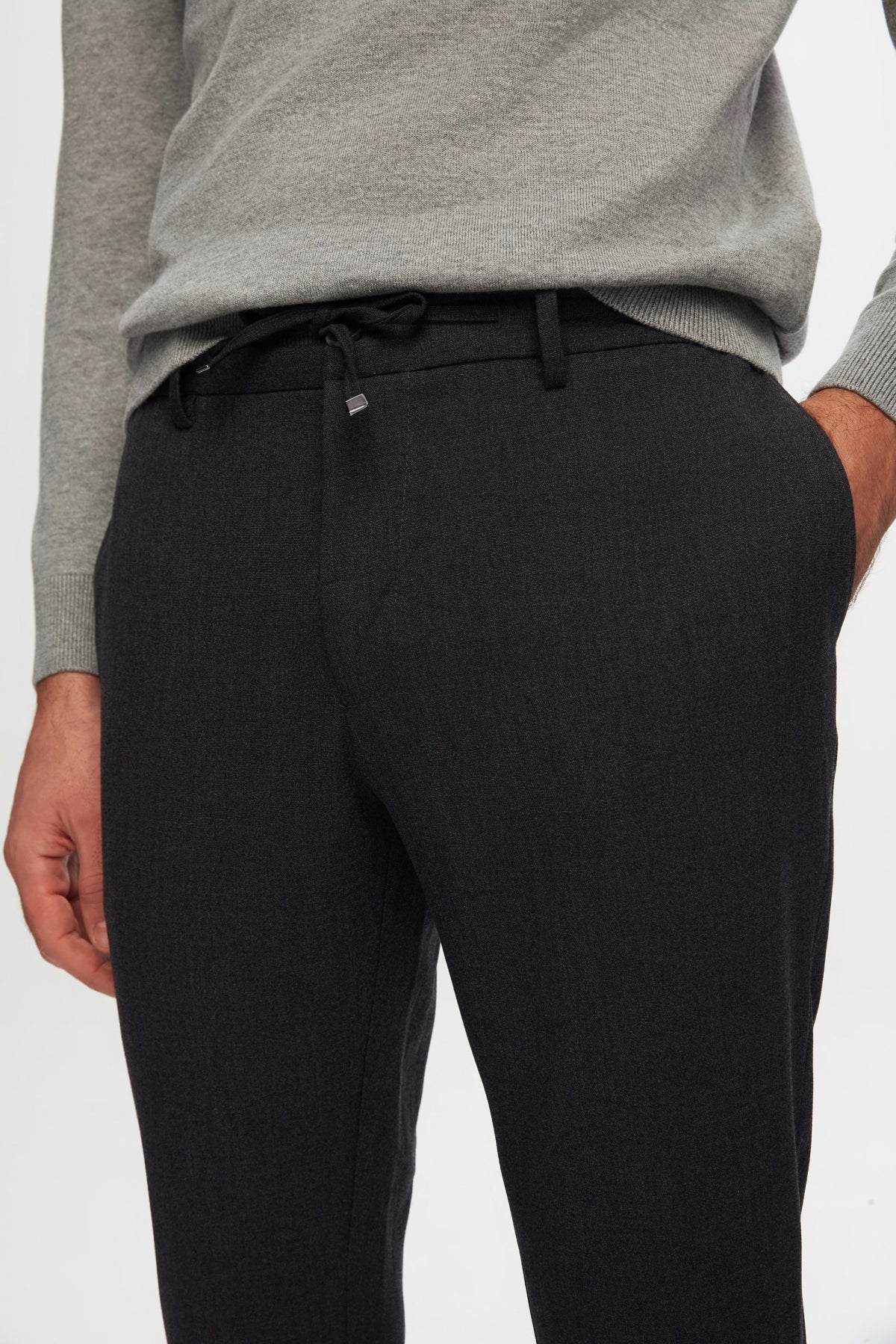 PANTALONI JOGGER SLIM FIT D'S DAMAT  - Antracit