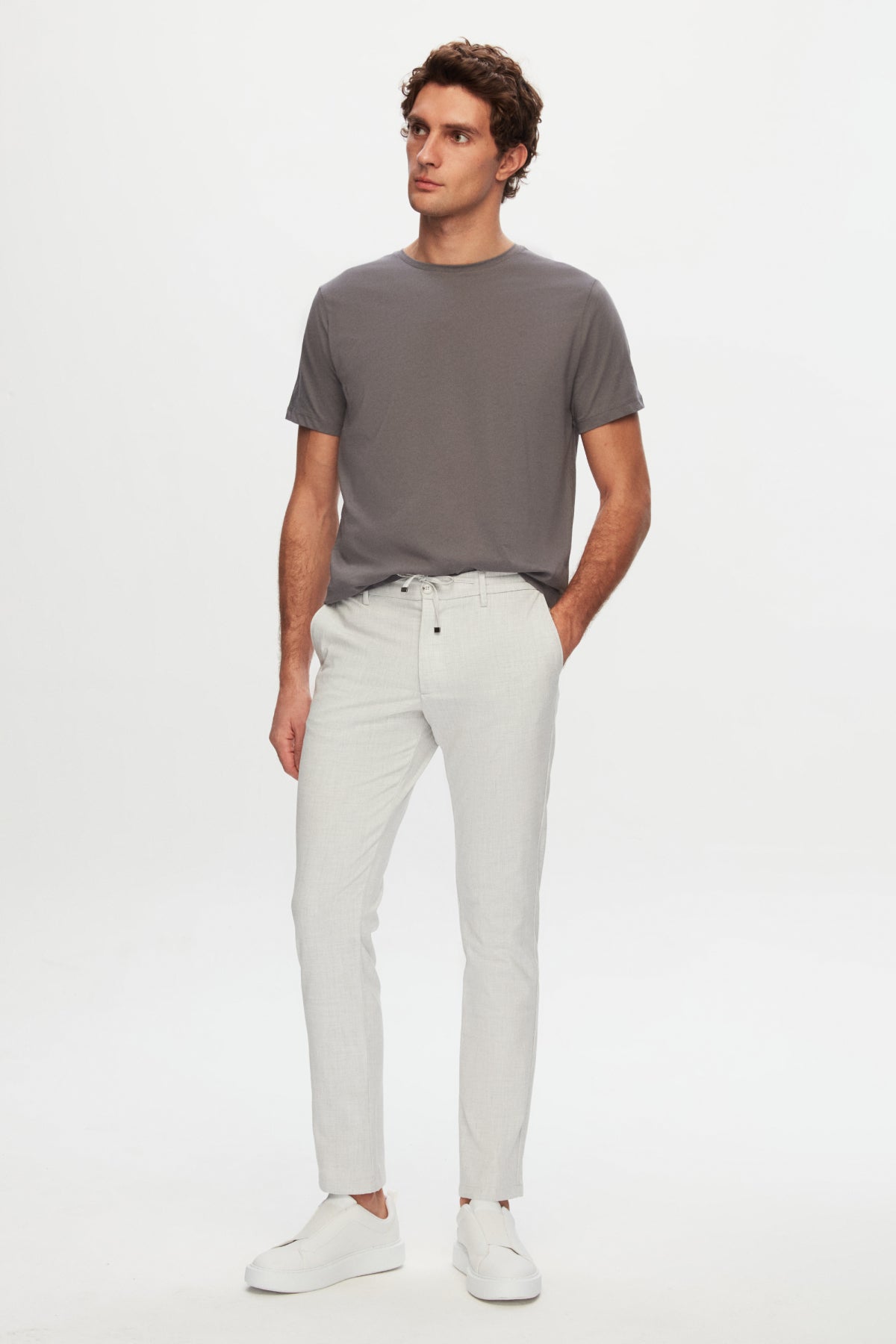 PANTALONI JOGGER SLIM FIT D'S DAMAT  - Bej