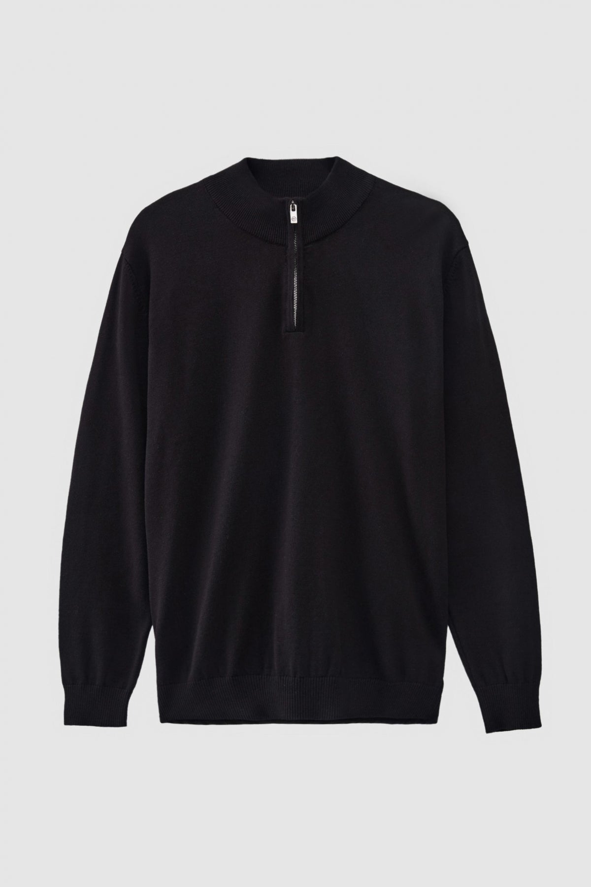 PULOVER CU FERMOAR SLIM FIT D'S DAMAT  - Negru