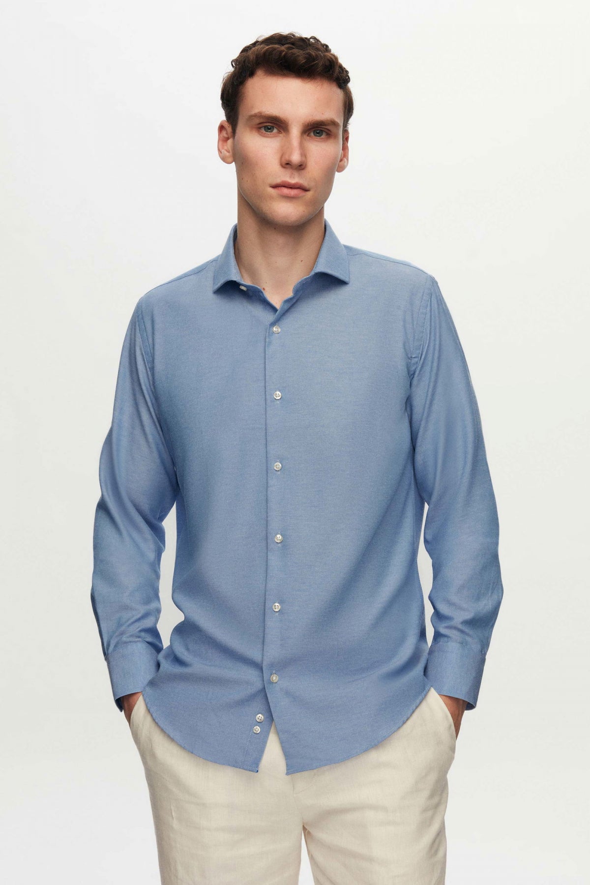 CAMASA SLIM FIT D'S DAMAT  - Albastru Închis