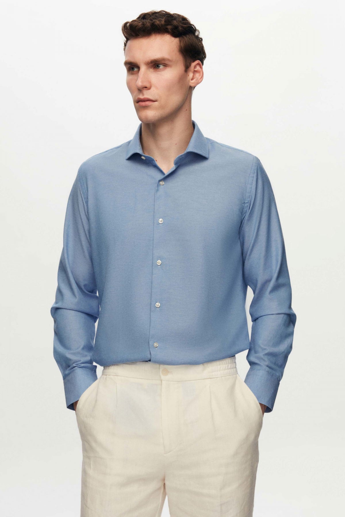 CAMASA SLIM FIT D'S DAMAT  - Albastru Închis