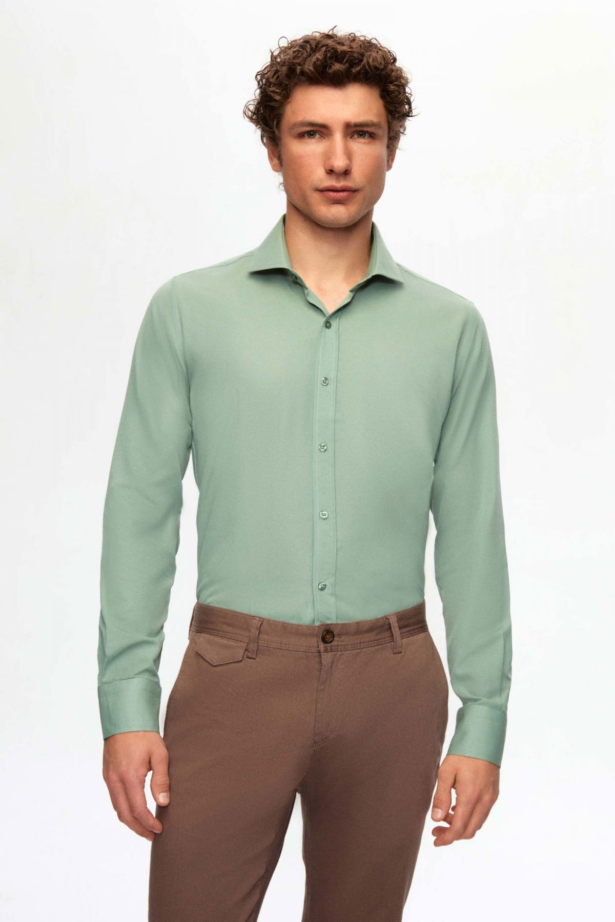 CAMASA SLIM FIT D'S DAMAT  - Verde
