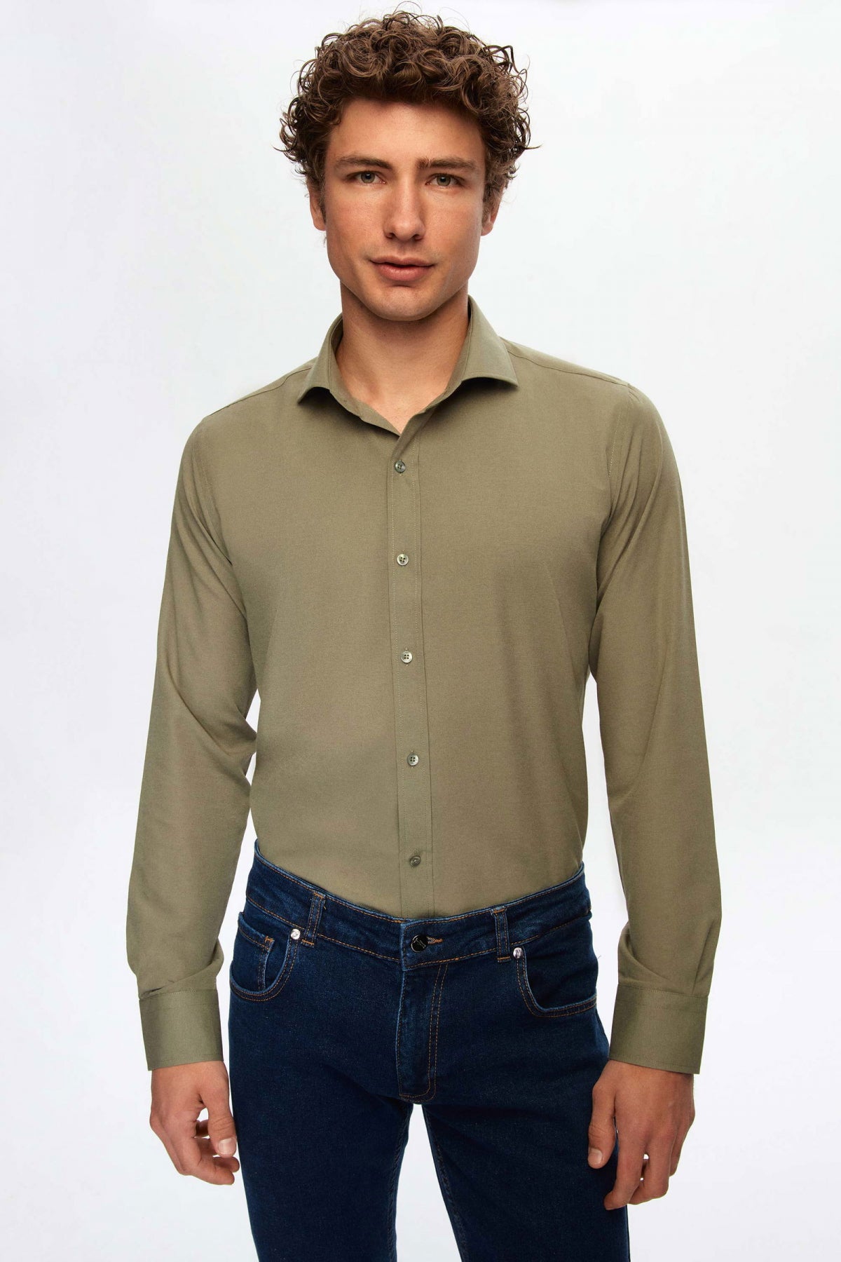CAMASA SLIM FIT D'S DAMAT  - Kaki
