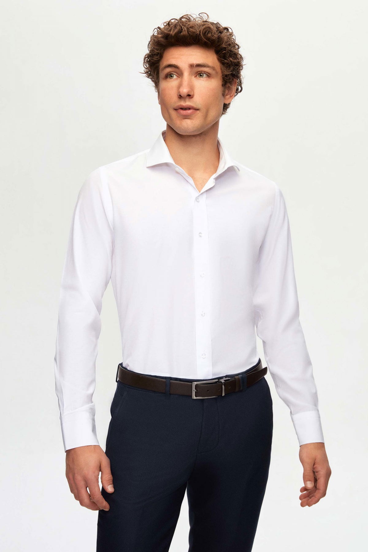 CAMASA SLIM FIT D'S DAMAT  - Alb