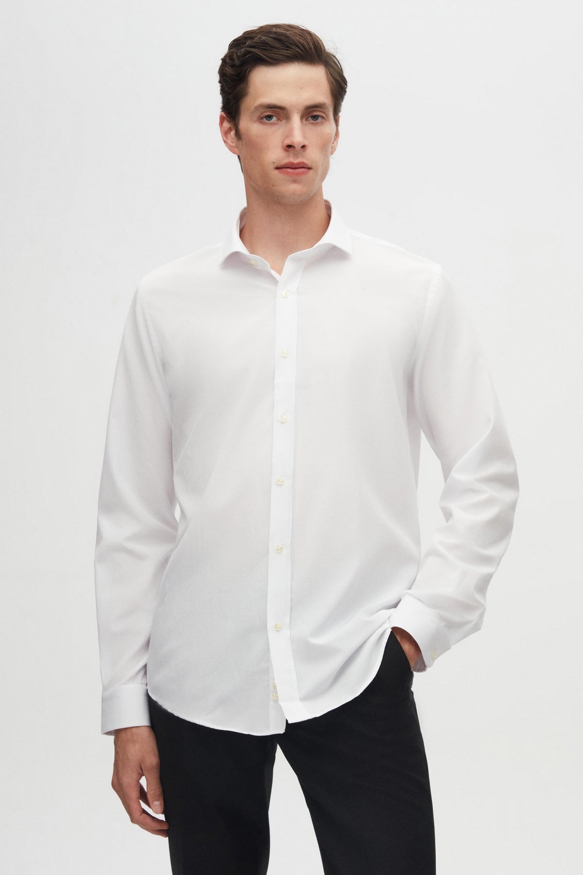 CAMASA SLIM FIT D'S DAMAT  - Alb