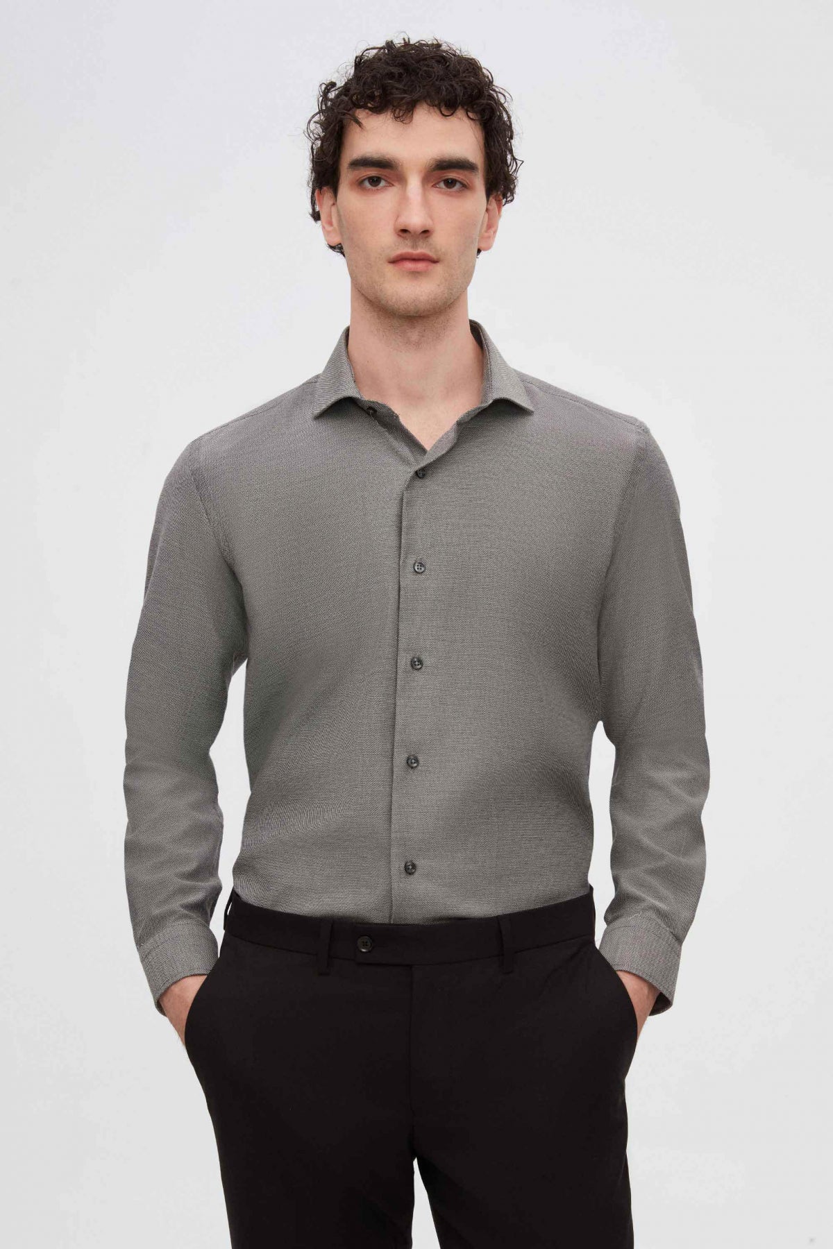 CAMASA SLIM FIT D'S DAMAT  - Antracit