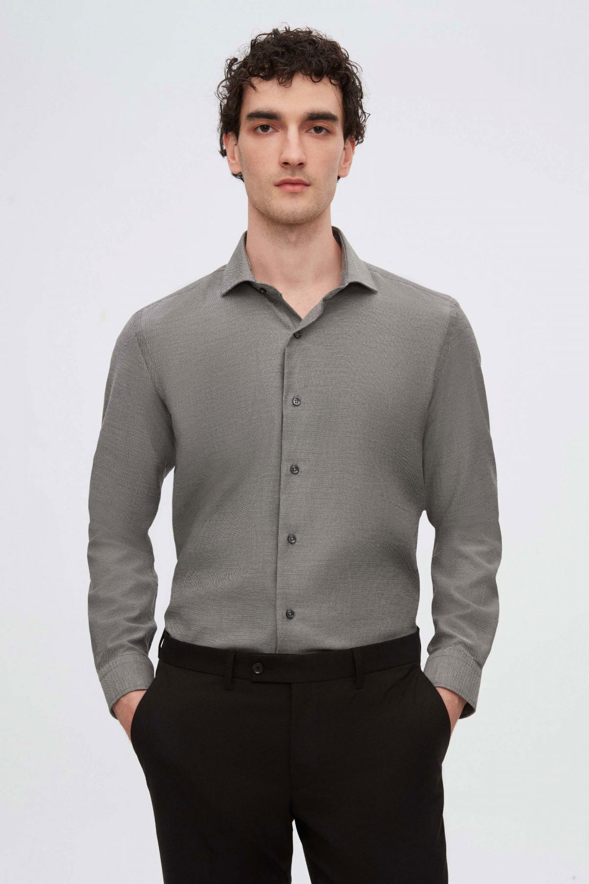CAMASA SLIM FIT D'S DAMAT  - Antracit