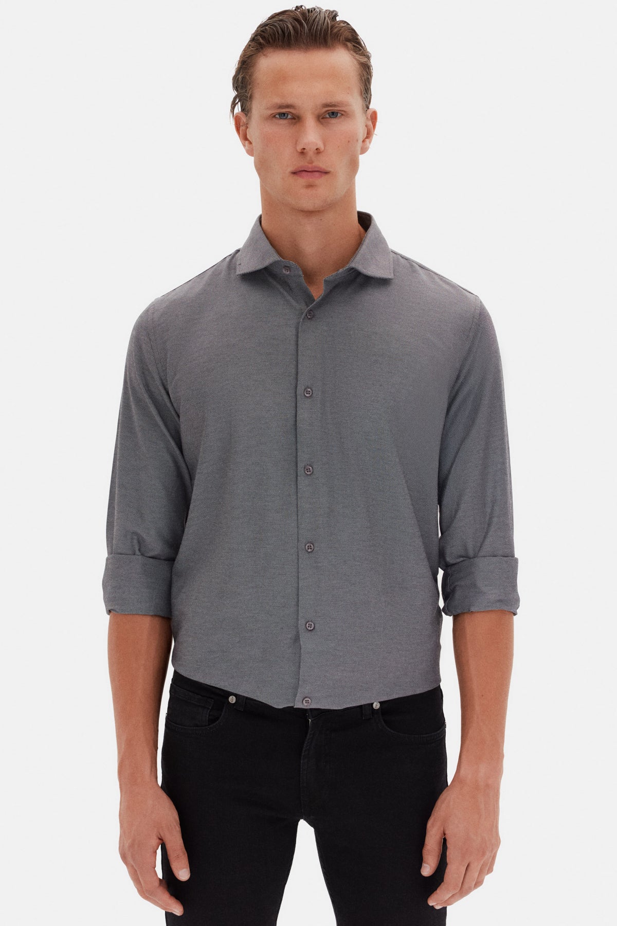 CAMASA SLIM FIT D'S DAMAT  - Antracit