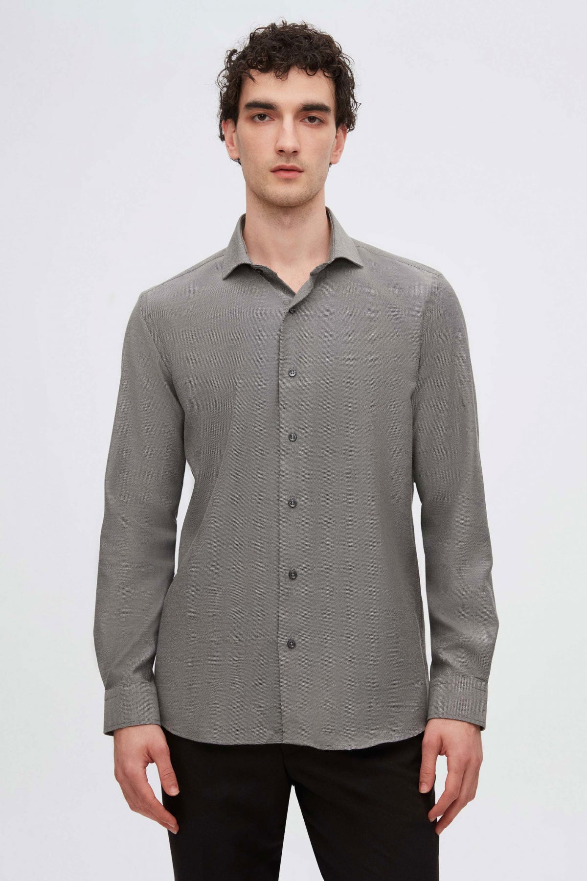 CAMASA SLIM FIT D'S DAMAT  - Antracit