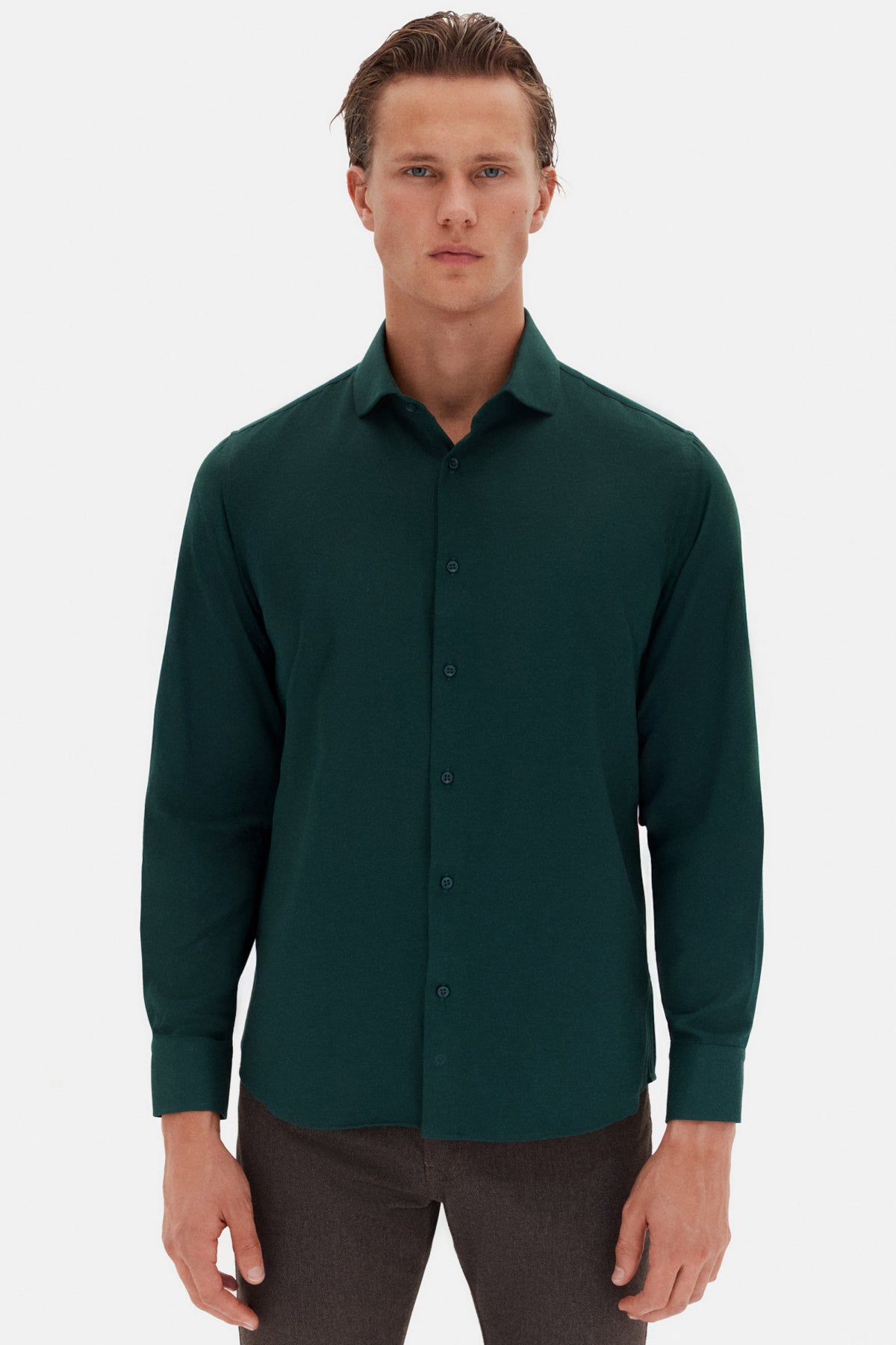 CAMASA SLIM FIT D'S DAMAT  - Verde Închis