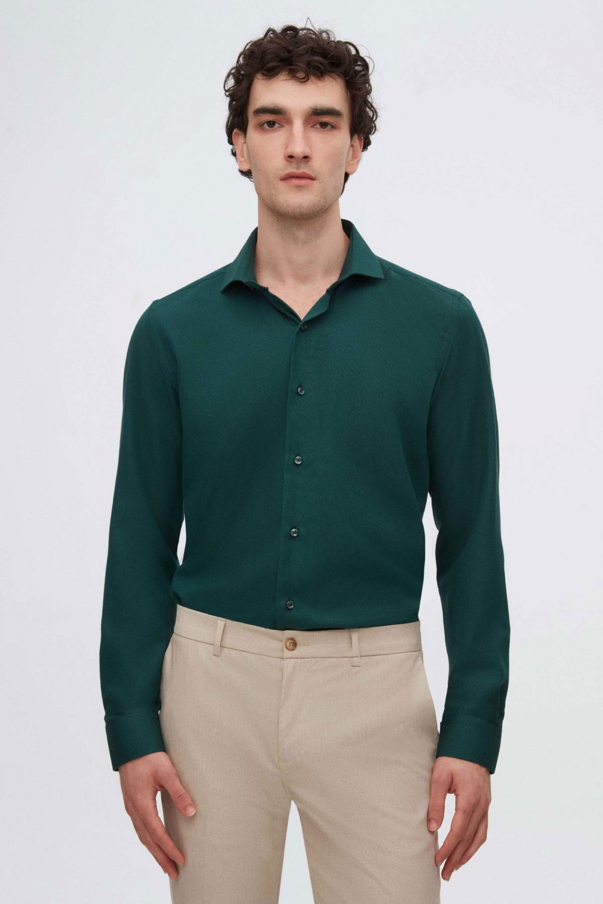 CAMASA SLIM FIT D'S DAMAT  - Verde Închis