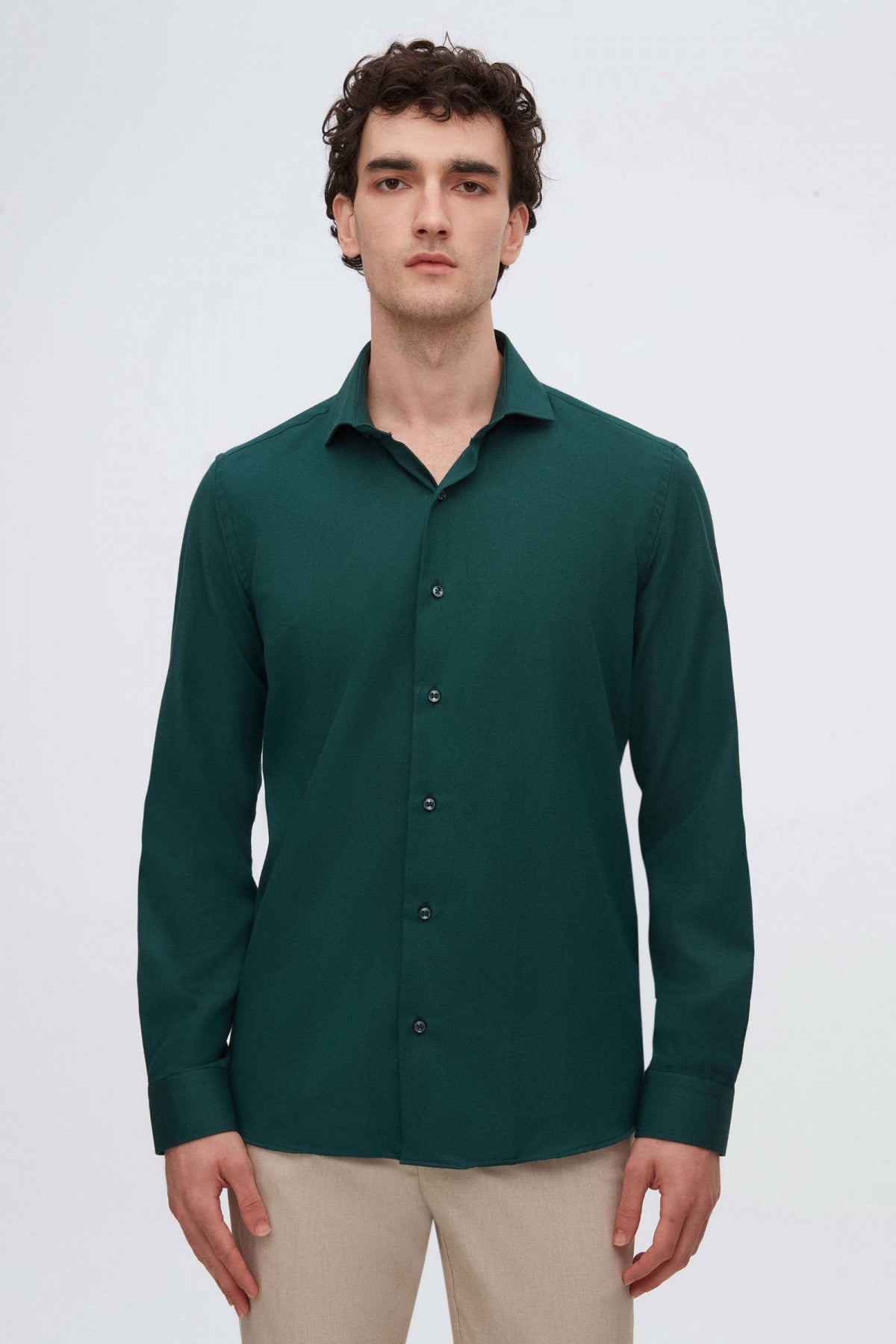 CAMASA SLIM FIT D'S DAMAT  - Verde Închis
