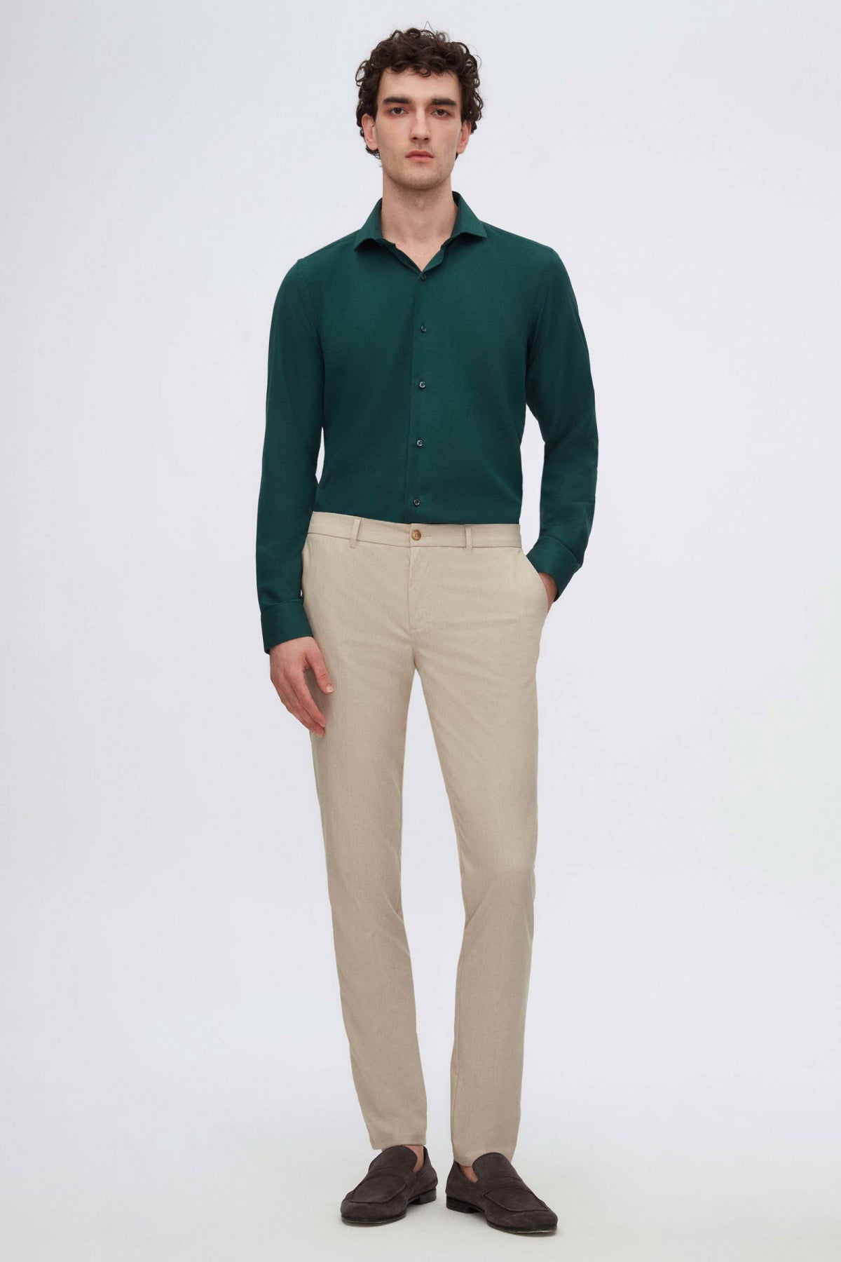 CAMASA SLIM FIT D'S DAMAT  - Verde Închis