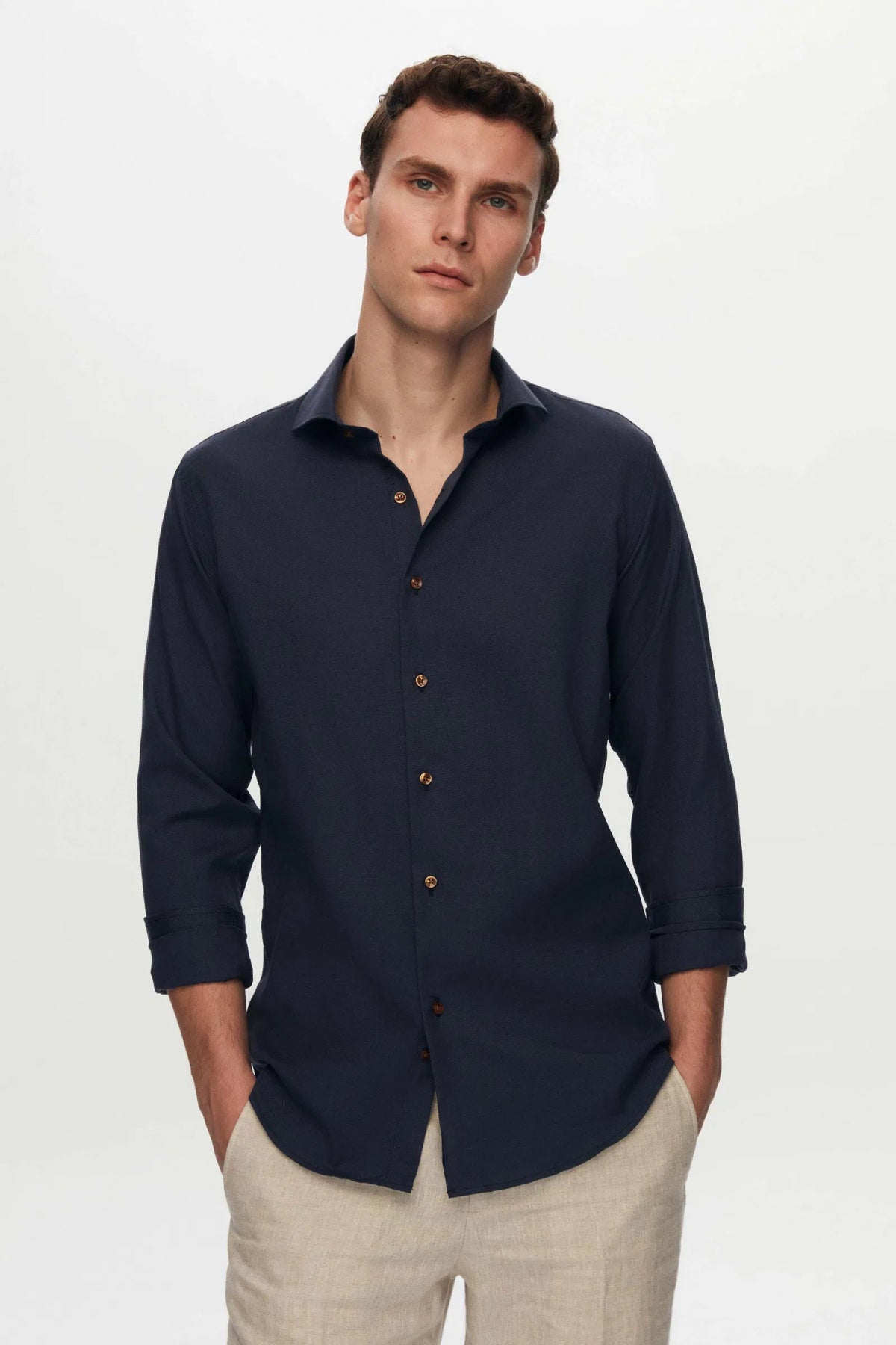 CAMASA SLIM FIT D'S DAMAT  - Bleumarin