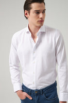 CAMASA SLIM FIT D'S DAMAT  - Alb
