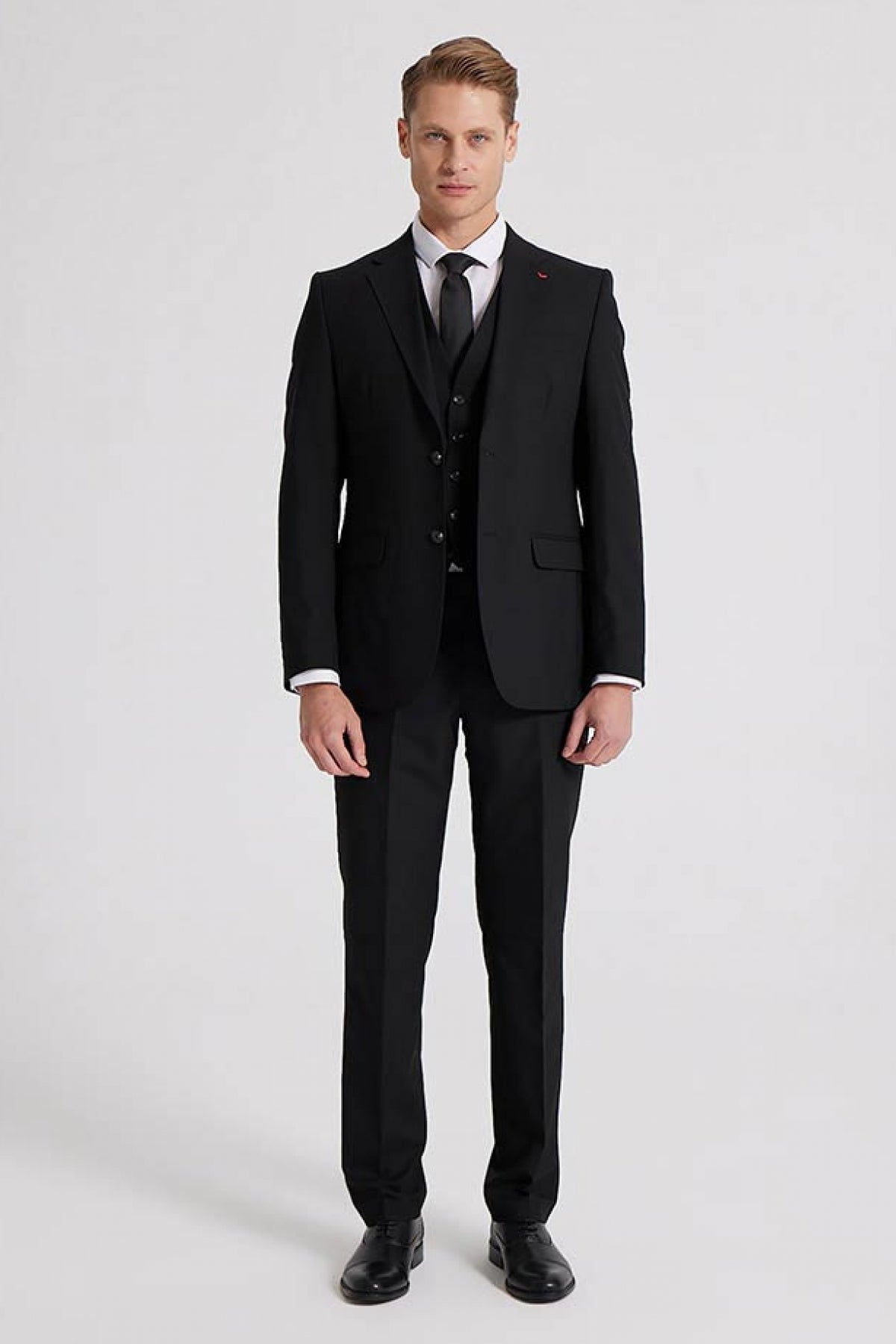 COSTUM CU VESTA SLIM FIT D'S DAMAT  - Negru