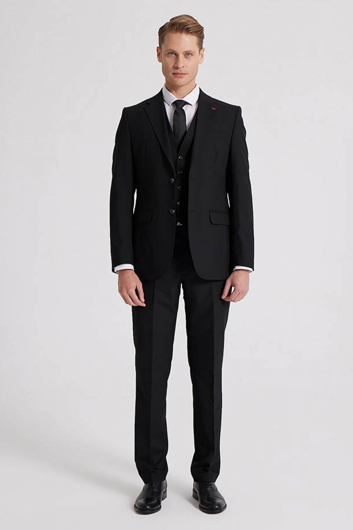 COSTUM CU VESTA SLIM FIT D'S DAMAT  - Negru
