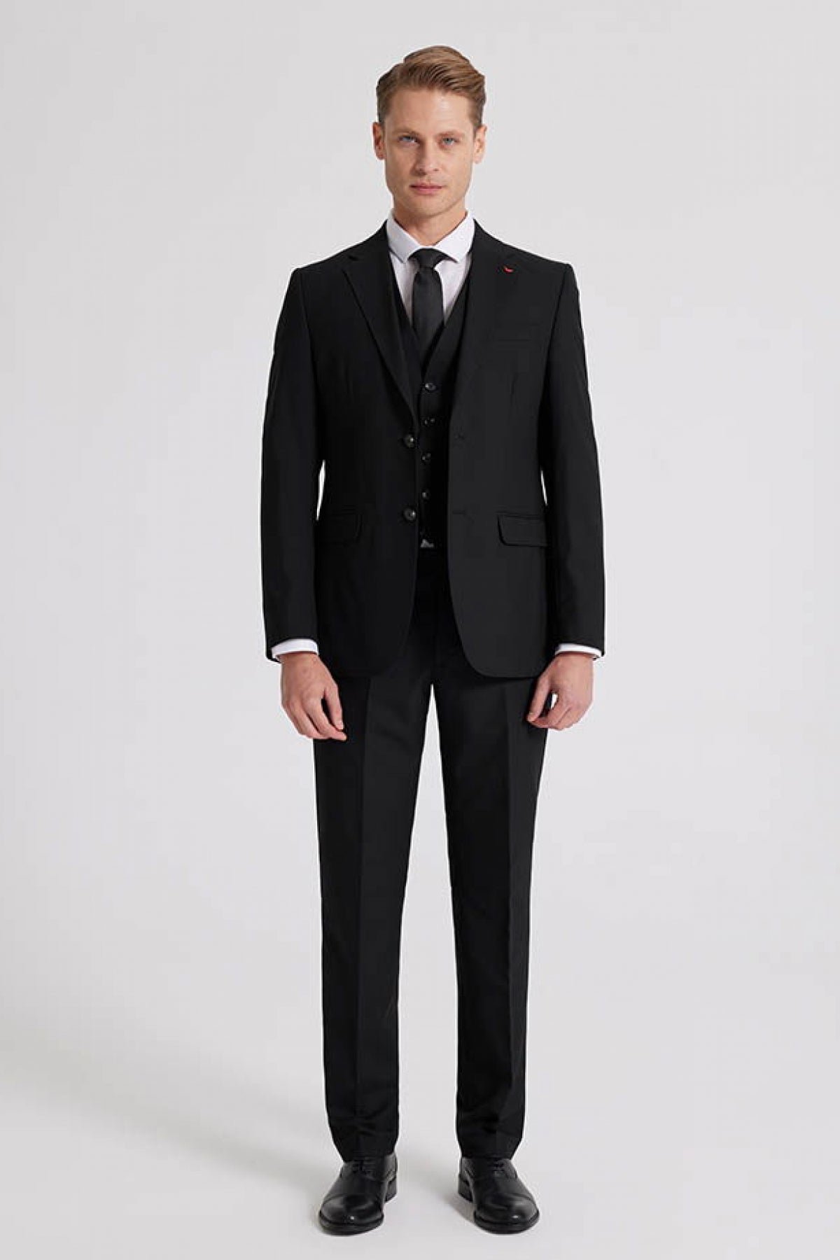 COSTUM CU VESTA SLIM FIT D'S DAMAT  - Negru