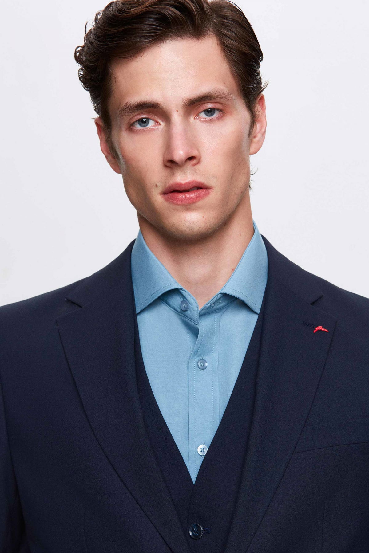 COSTUM CU VESTA SLIM FIT D'S DAMAT  - Bleumarin