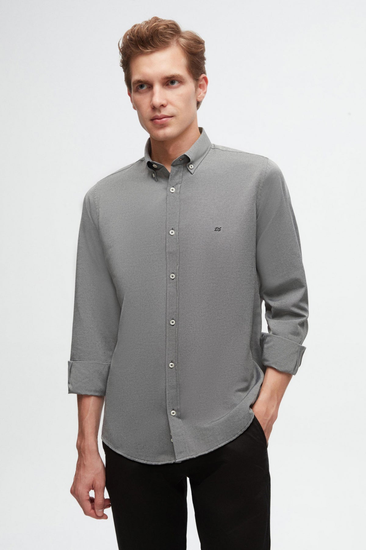 CAMASA SLIM FIT D'S DAMAT  - Antracit