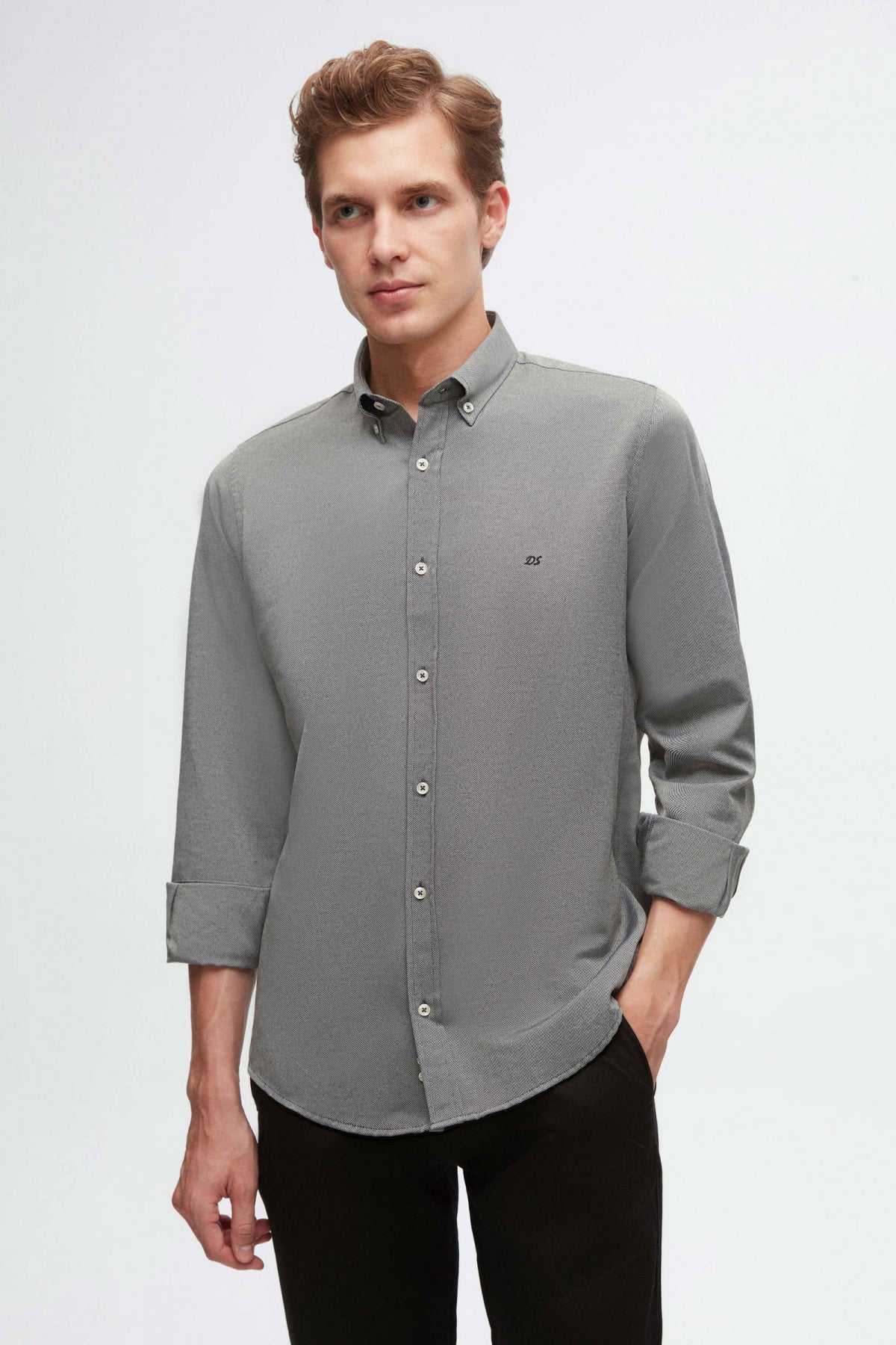 CAMASA SLIM FIT D'S DAMAT  - Antracit