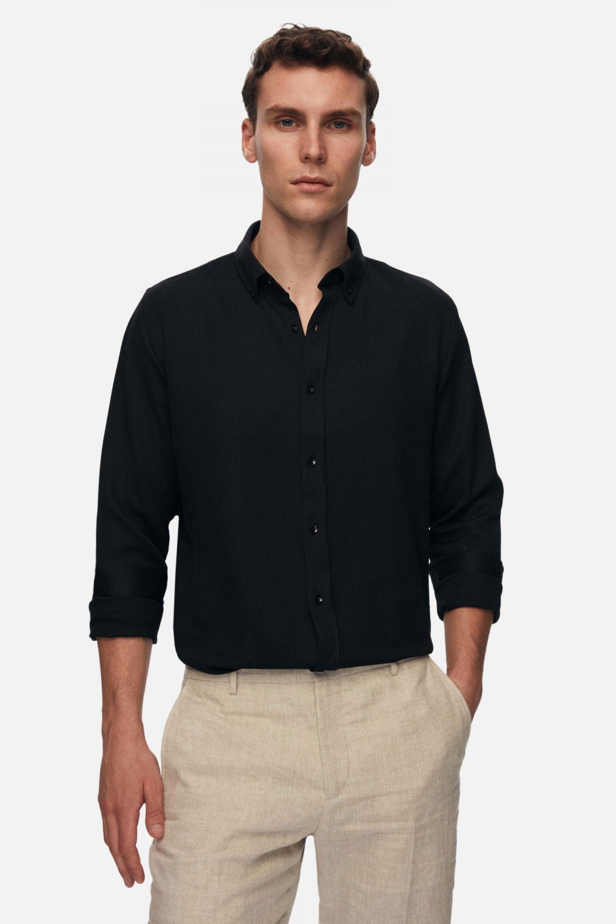 CAMASA SLIM FIT D'S DAMAT  - Negru