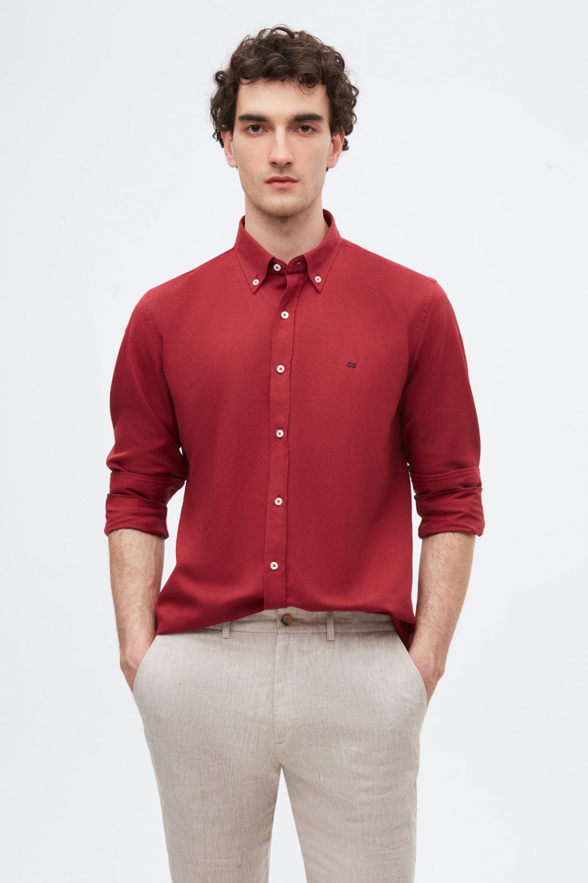 CAMASA SLIM FIT D'S DAMAT  - Bordo