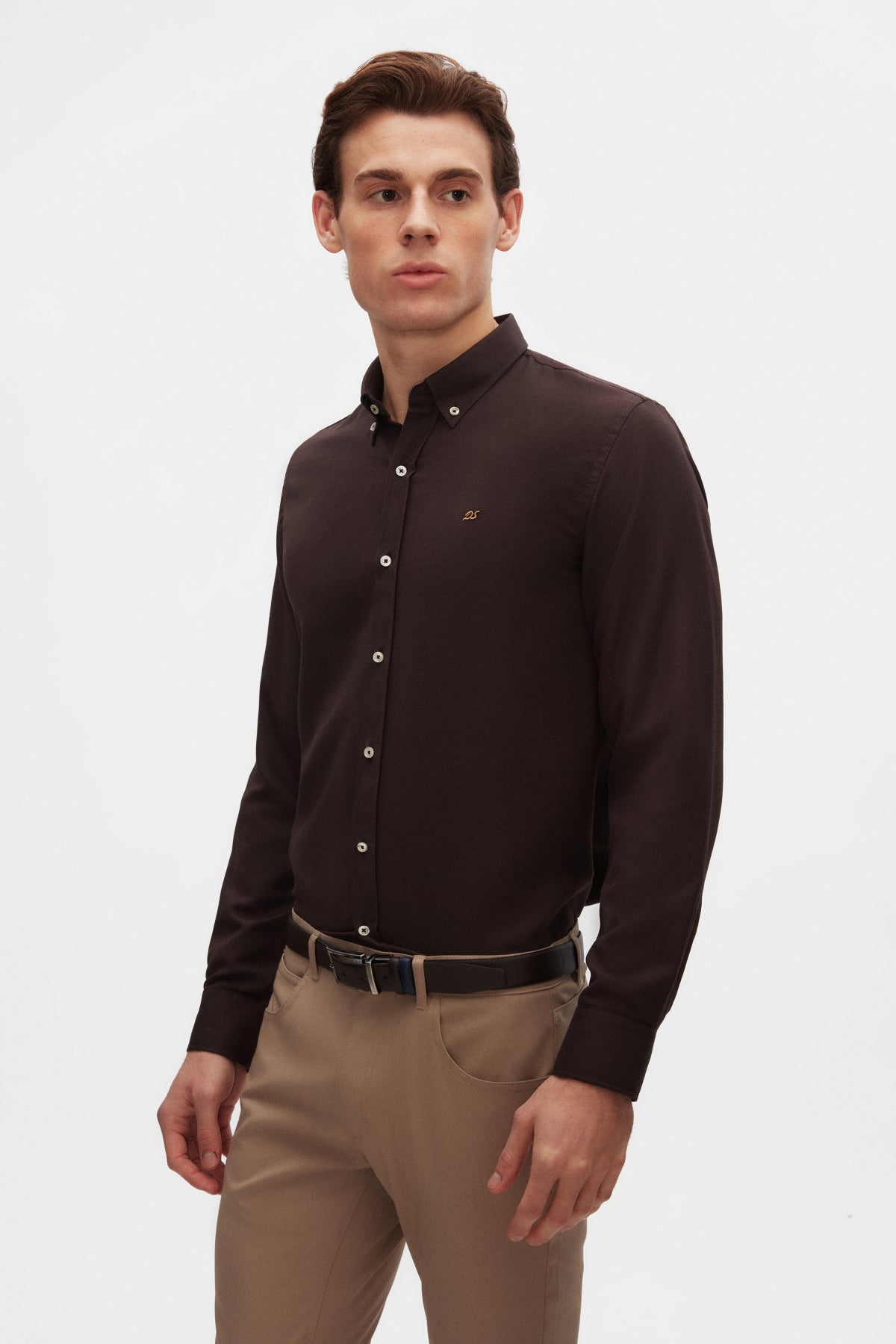 CAMASA SLIM FIT D'S DAMAT  - Maro Închis