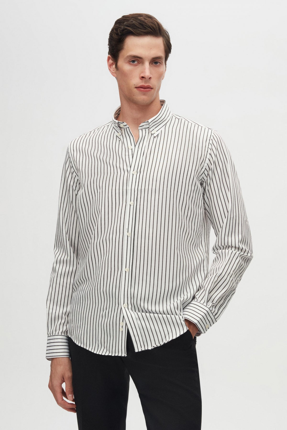 CAMASA SLIM FIT D'S DAMAT  - Negru