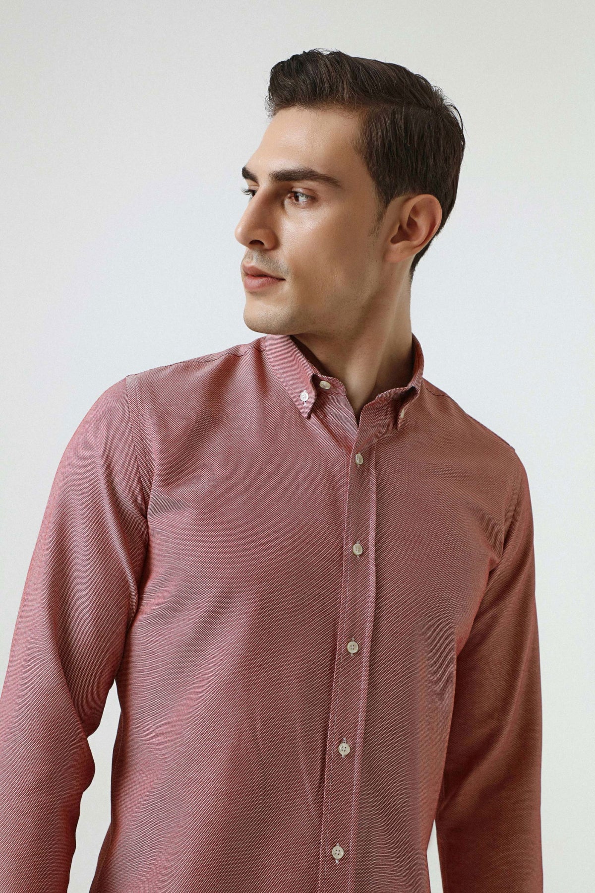 CAMASA CASUAL SLIM FIT D'S DAMAT  - Roșu