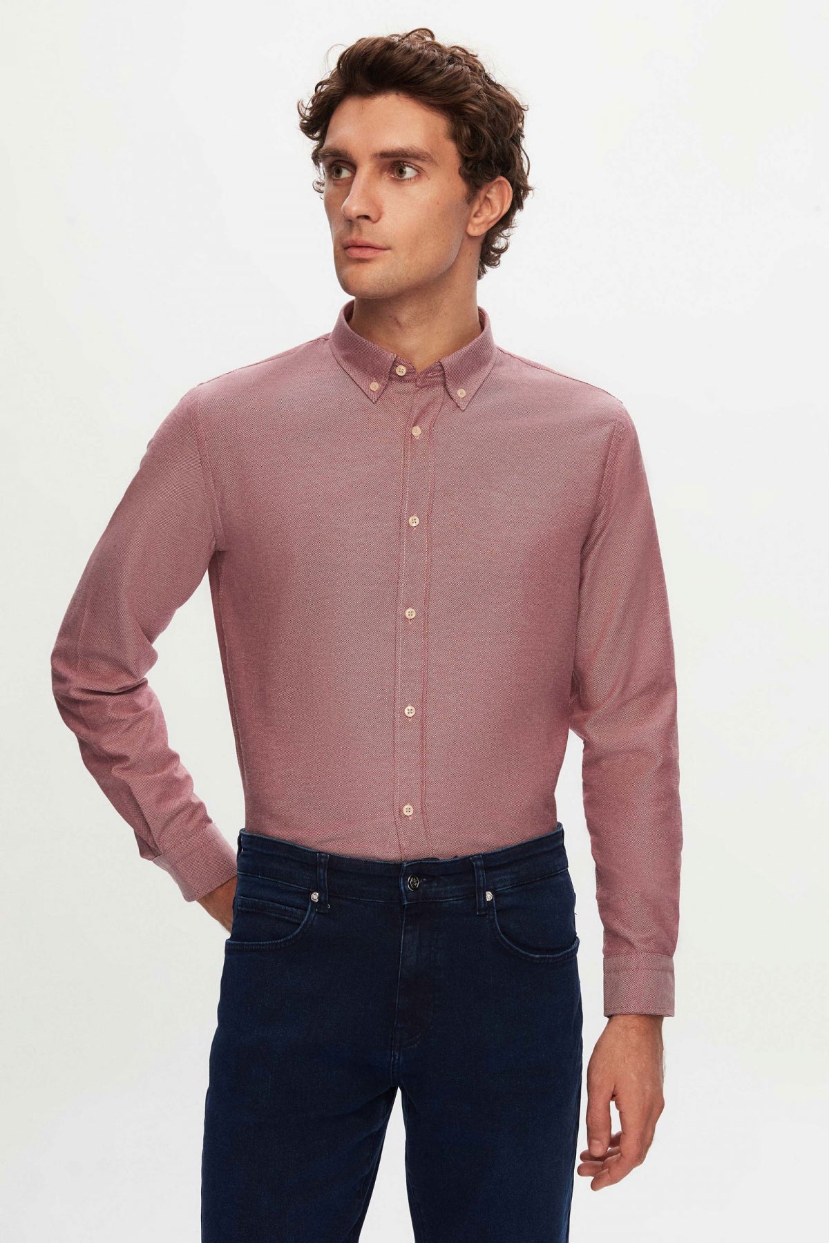 CAMASA CASUAL SLIM FIT D'S DAMAT  - Bordo