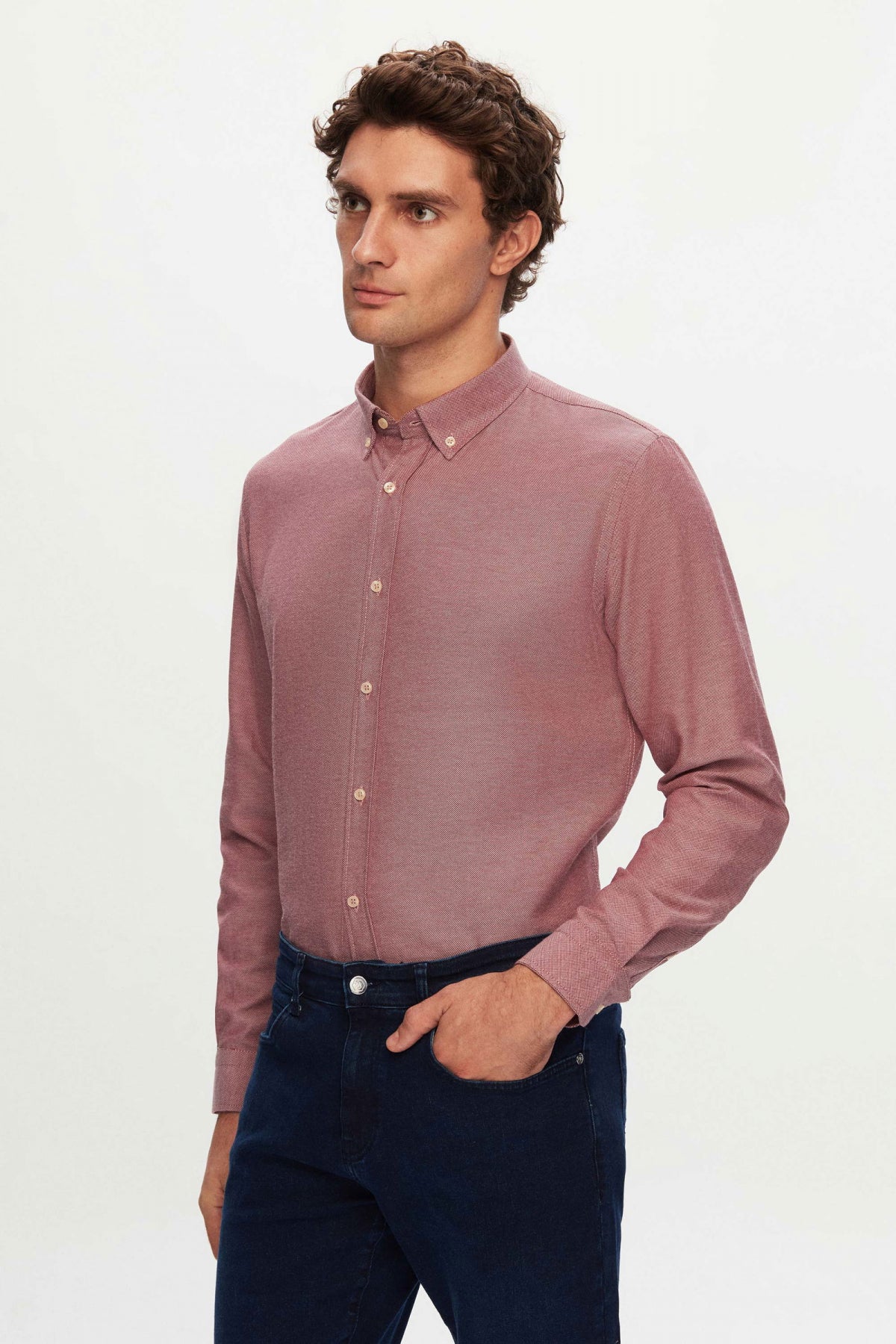 CAMASA CASUAL SLIM FIT D'S DAMAT  - Bordo