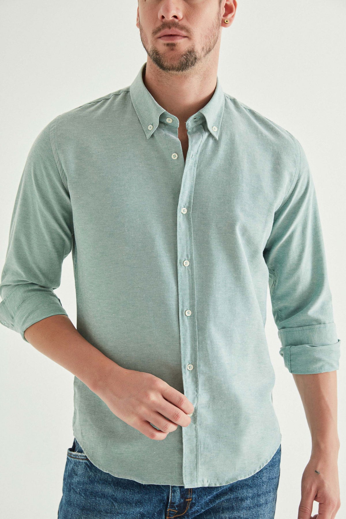 CAMASA CASUAL SLIM FIT D'S DAMAT  - Verde