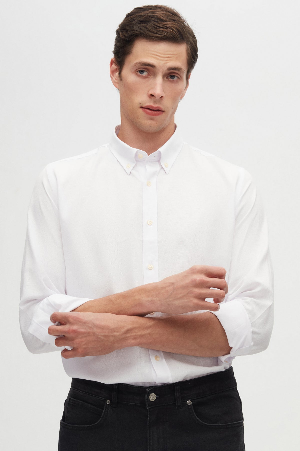 CAMASA CASUAL SLIM FIT D'S DAMAT  - Alb