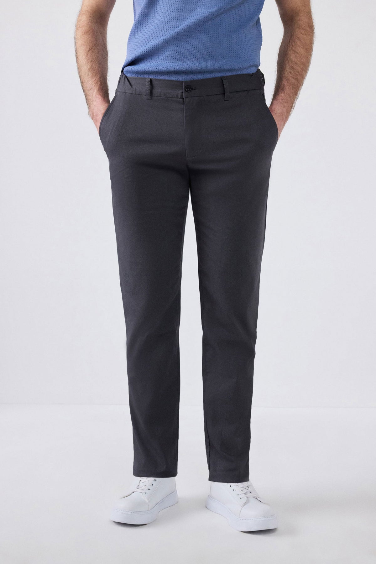 PANTALONI CHINO SLIM FIT D'S DAMAT  - Antracit