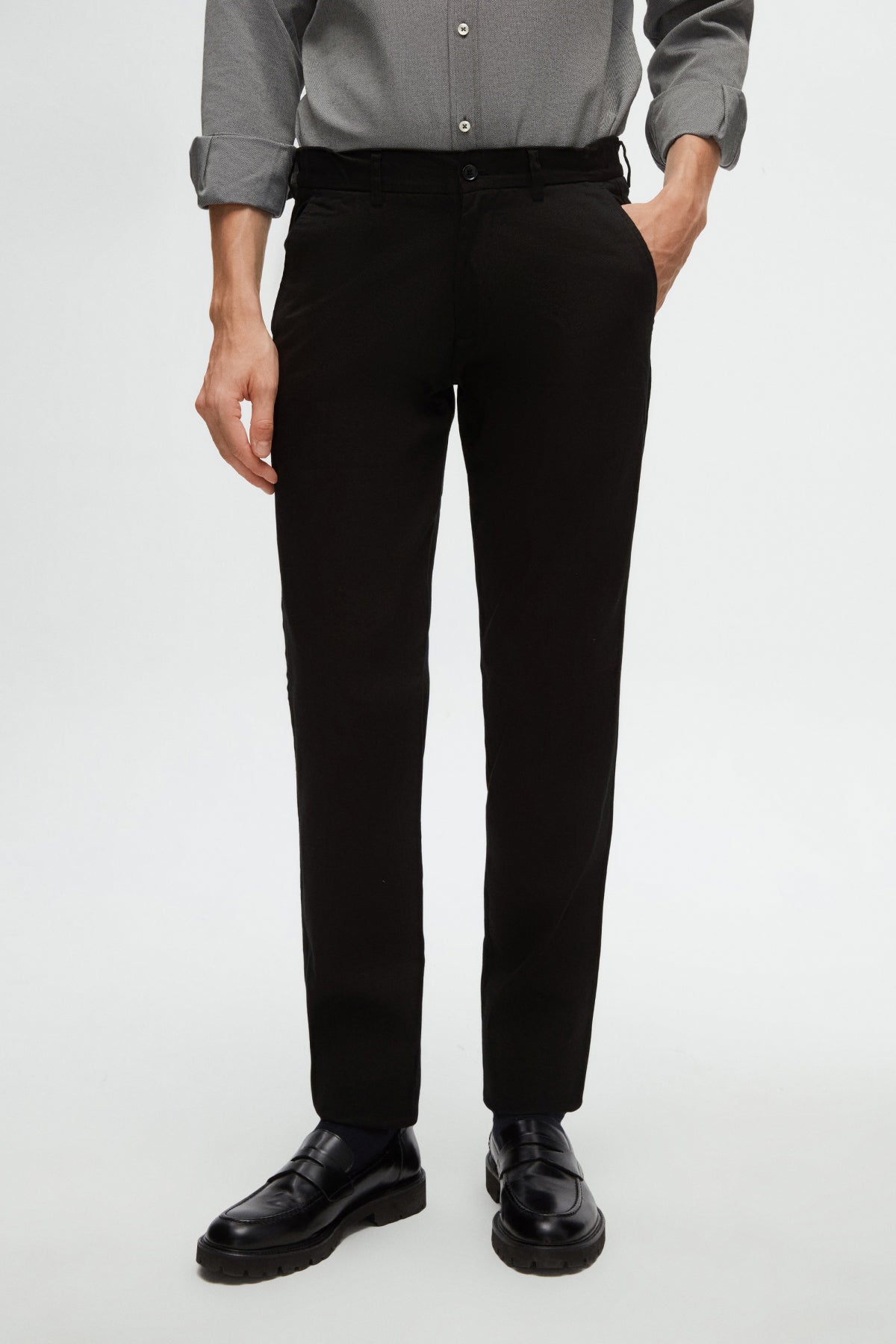 PANTALONI CHINO SLIM FIT D'S DAMAT  - Negru