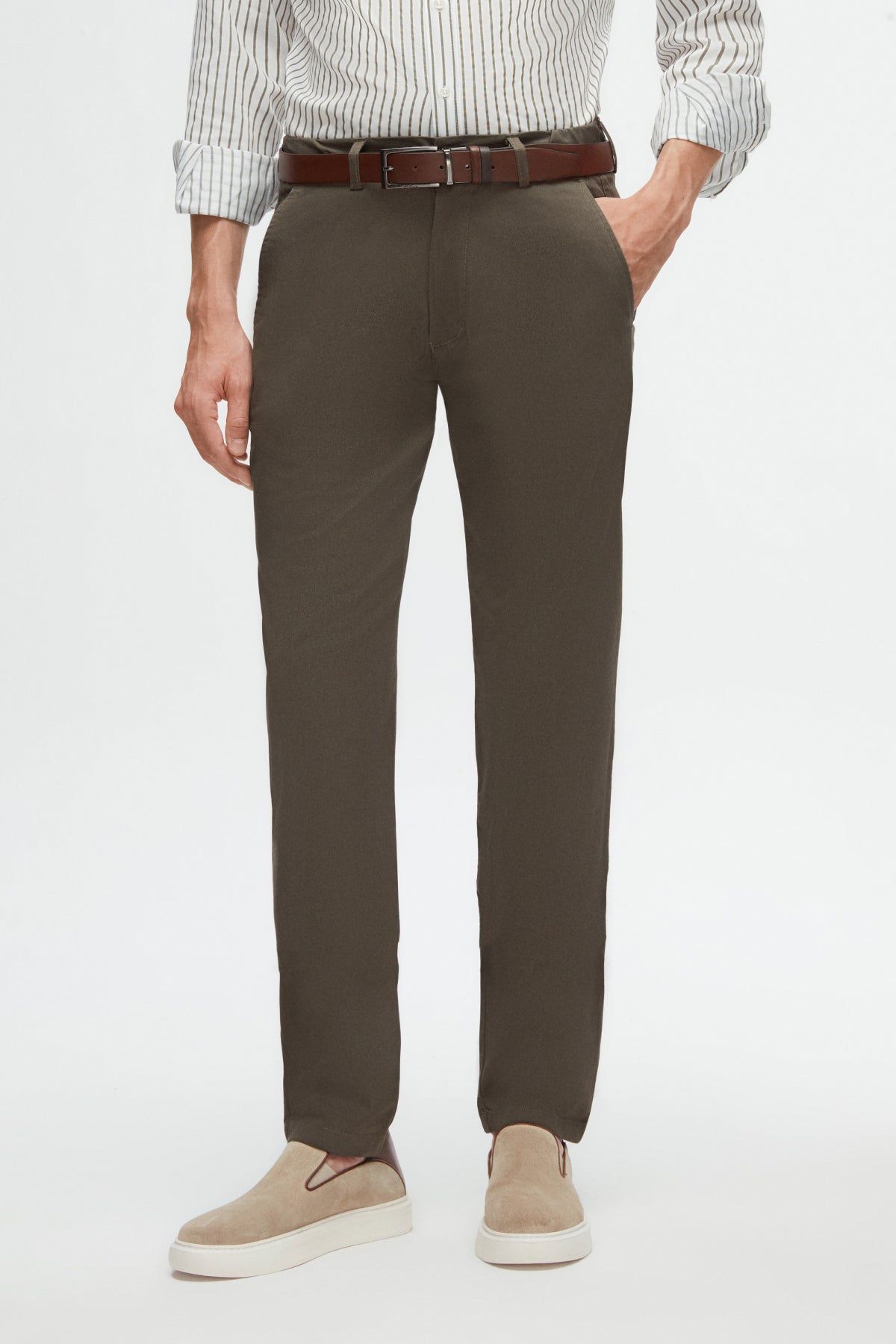 PANTALONI CHINO SLIM FIT D'S DAMAT  - Kaki