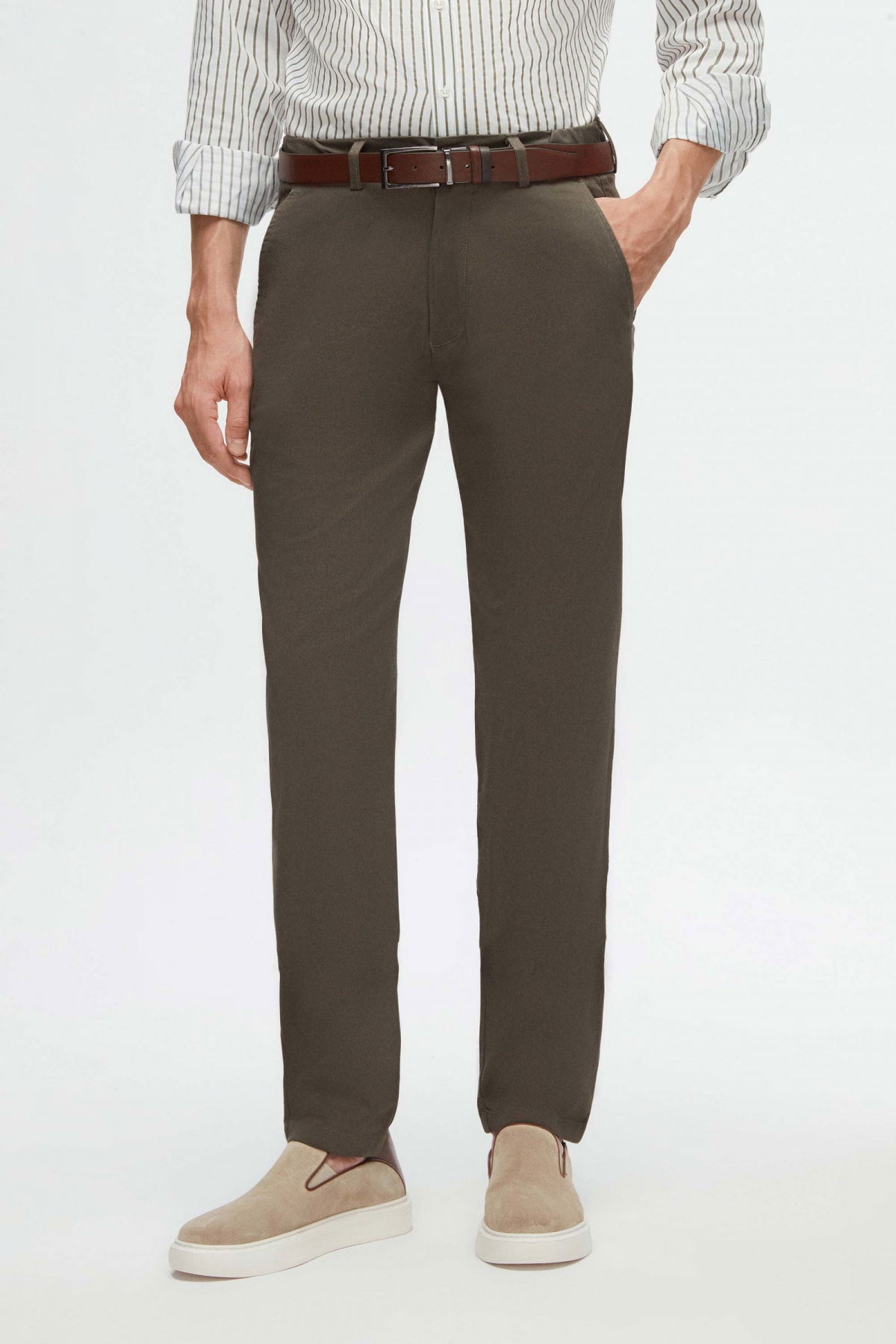 PANTALONI CHINO SLIM FIT D'S DAMAT  - Kaki