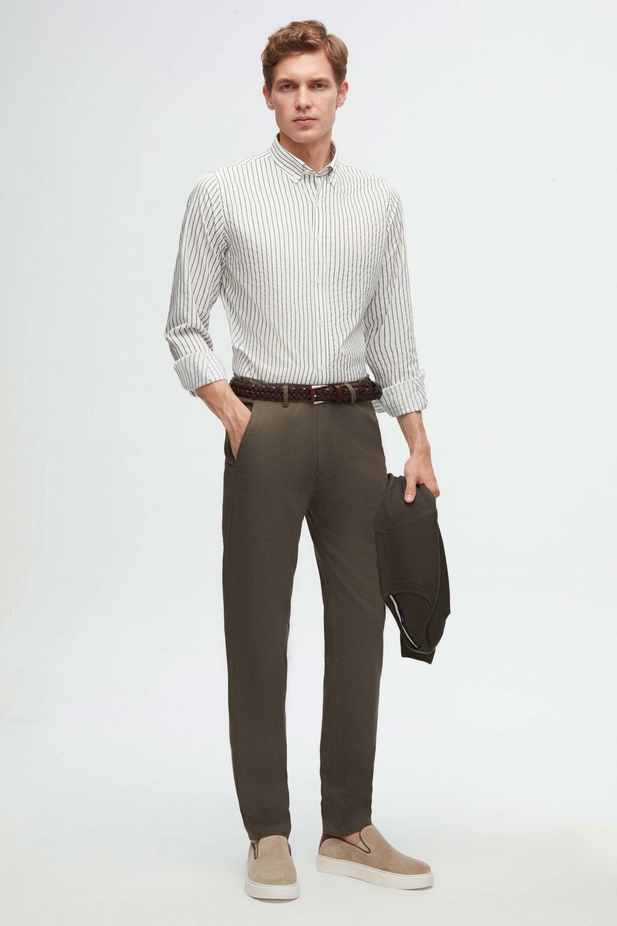 PANTALONI CHINO SLIM FIT D'S DAMAT  - Kaki