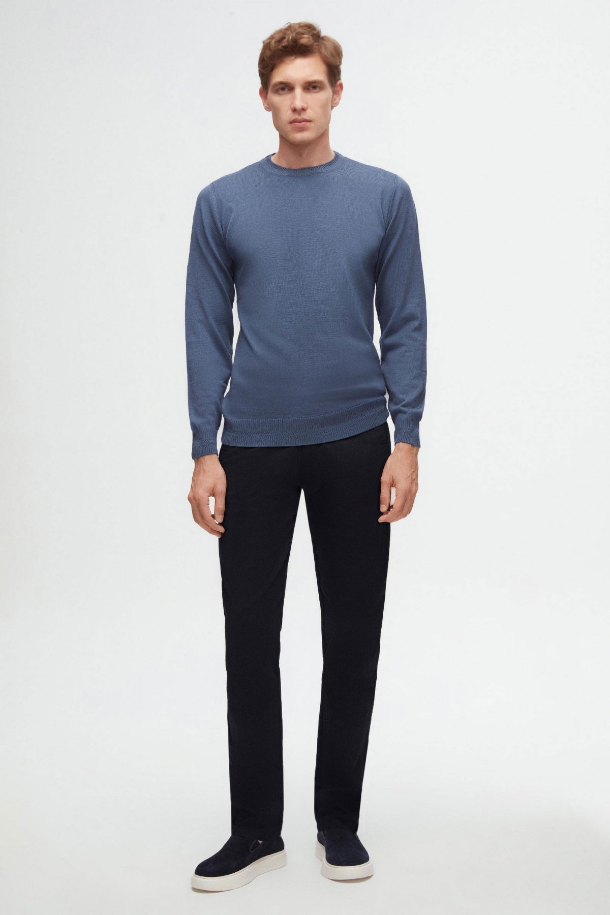 PANTALONI CHINO SLIM FIT D'S DAMAT  - Bleumarin