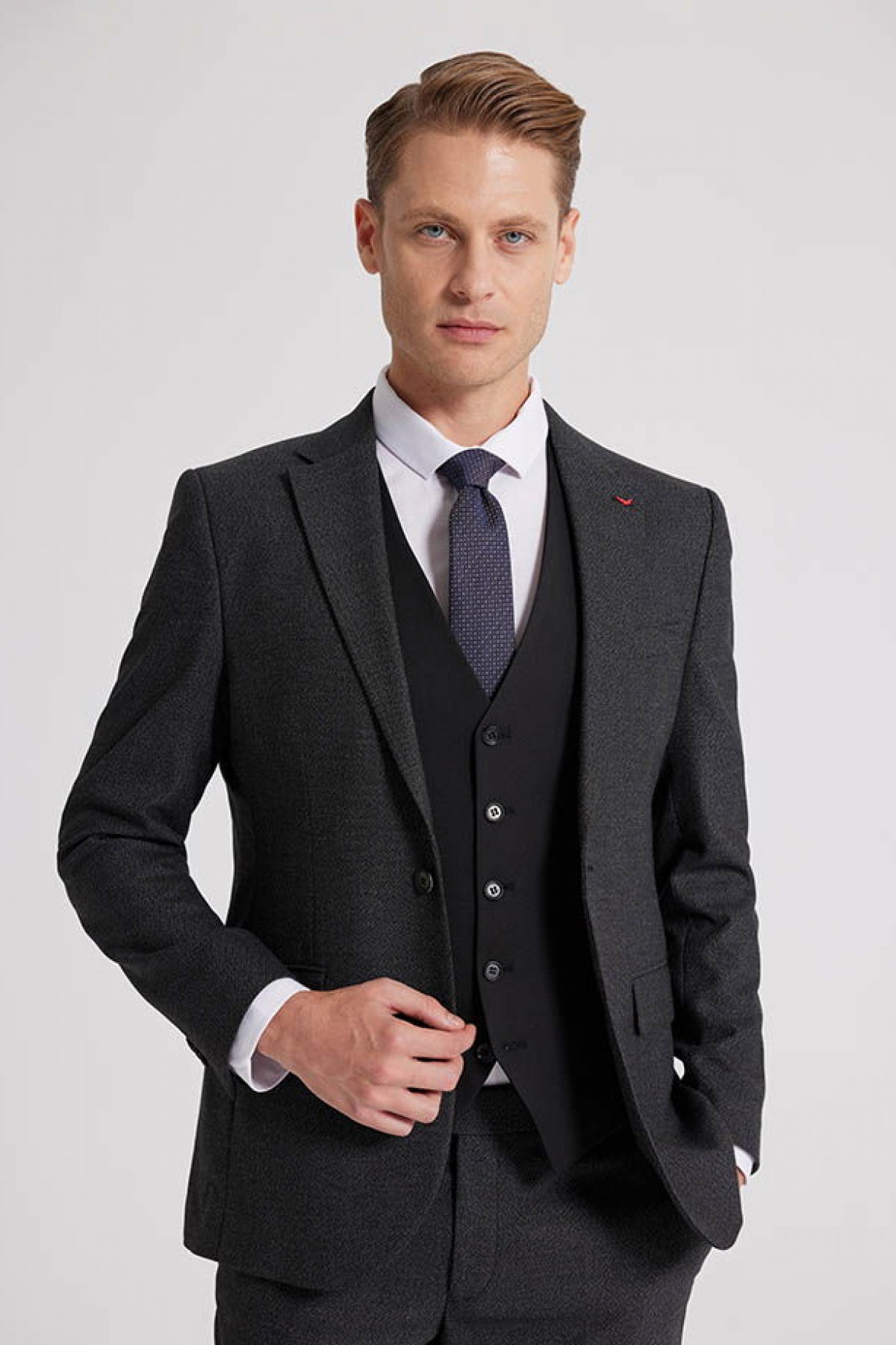 COSTUM  D'S DAMAT SLIM FIT  - Antracit